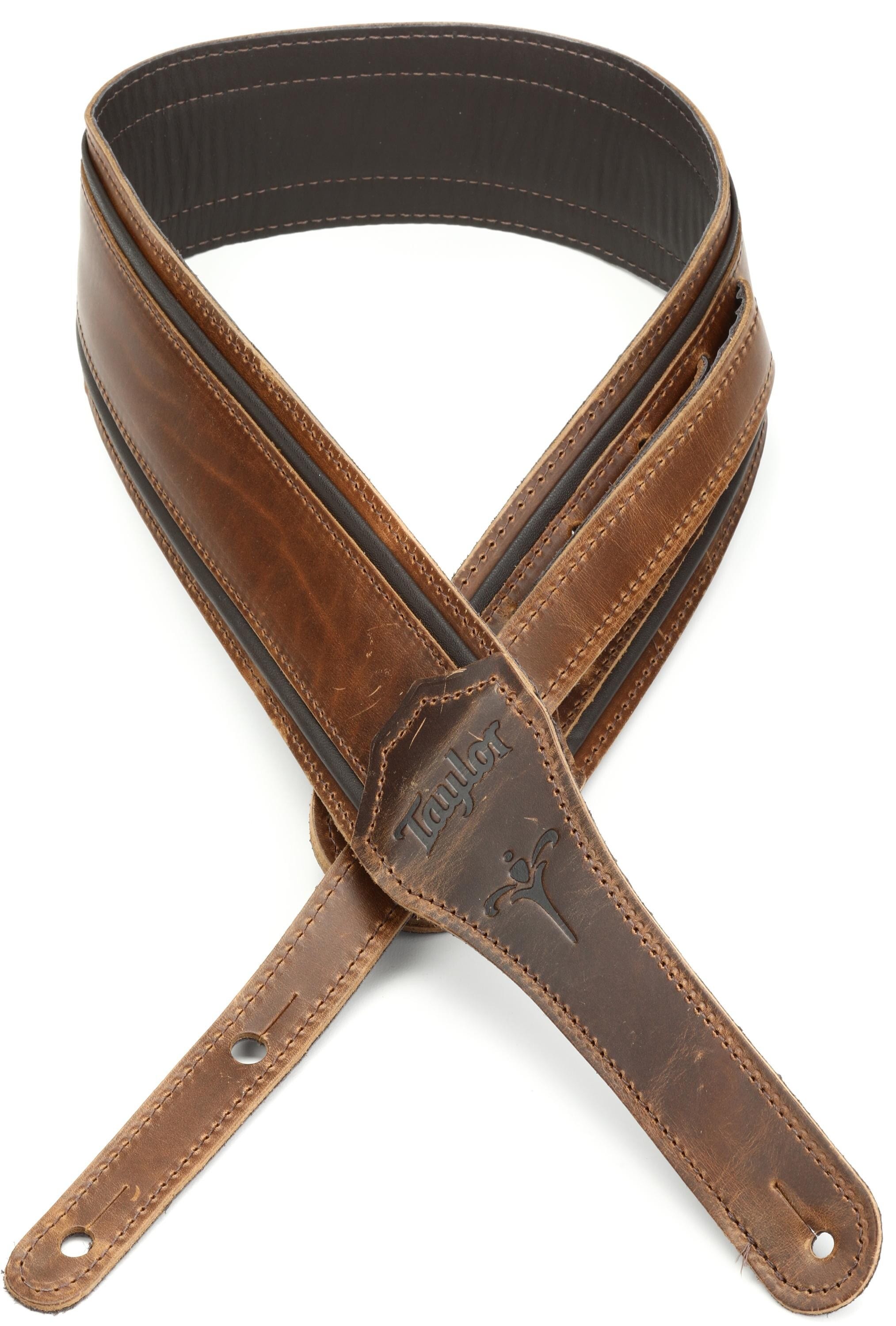 Steve's Music  Taylor - Taylor Fountain Strap - Leather - 2.5 - Weathered  Brn - Weathered brown - 4125-25