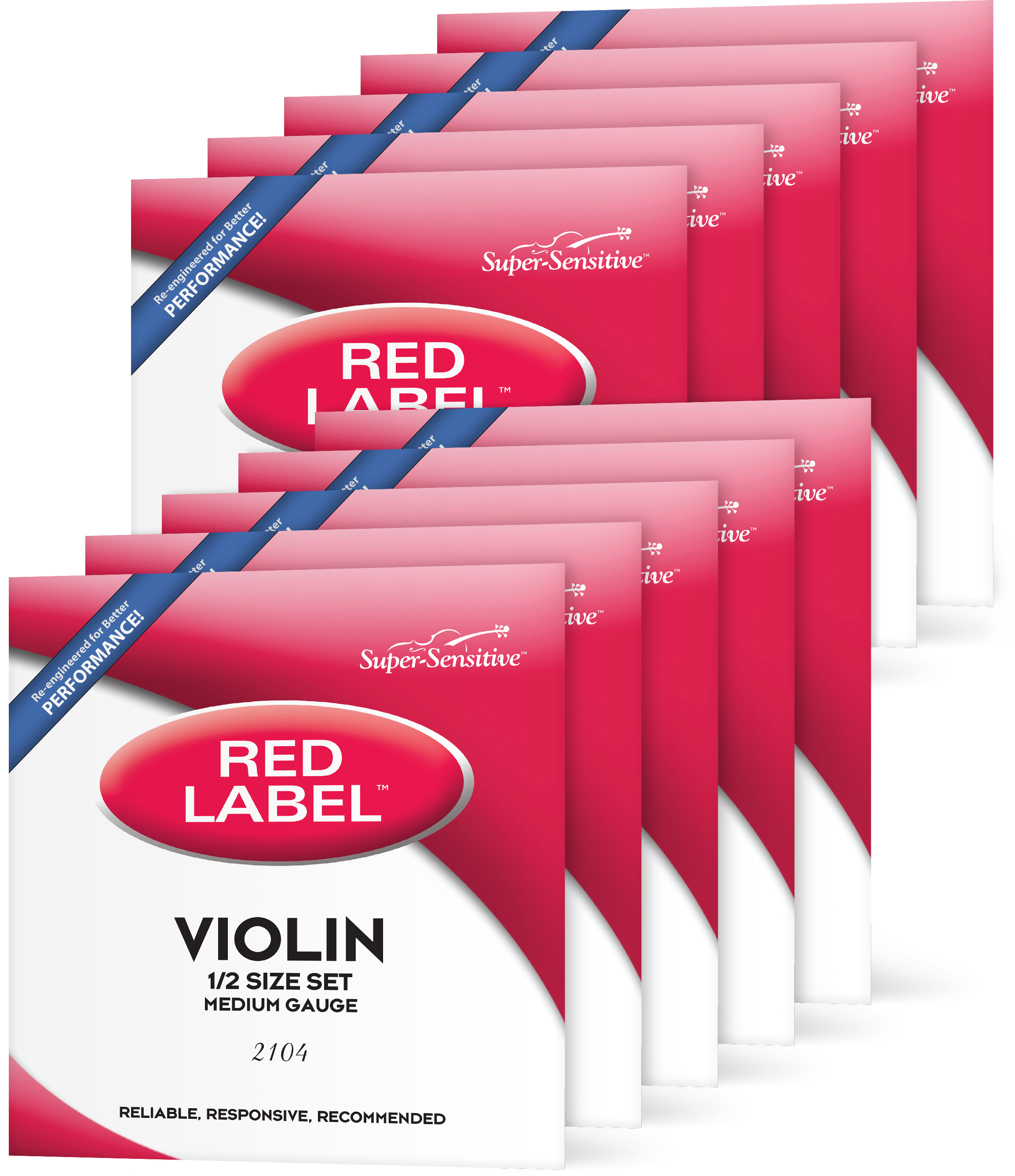 Photo of Super-Sensitive 2104 Red Label Violin Strings - 1/2 Size (10-pack)