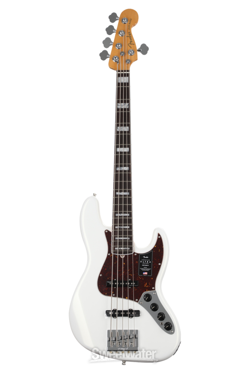 Fender American Ultra Jazz Bass V - Arctic Pearl with Fender American Ultra Jazz Bass V - Arctic Pearl with
