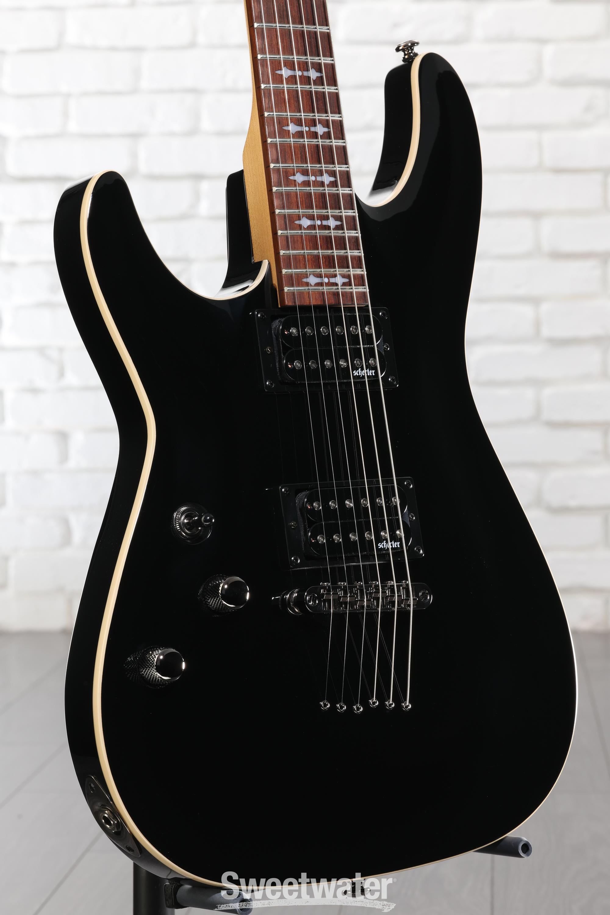 Photo of Schecter Omen-6 Left-handed Electric Guitar - Gloss Black