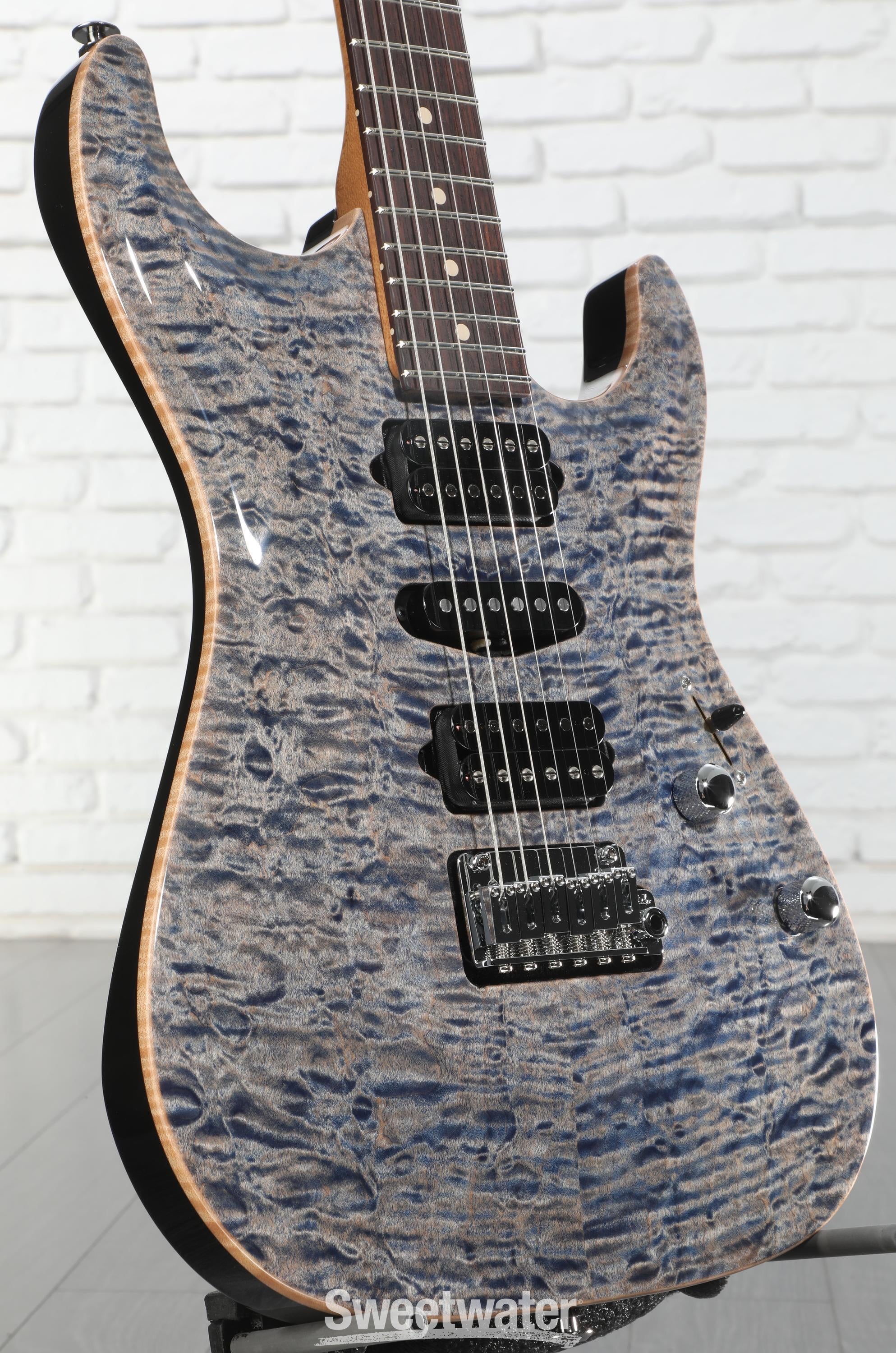 Suhr Custom Standard Carve Top Electric Guitar - Trans Blue Denim