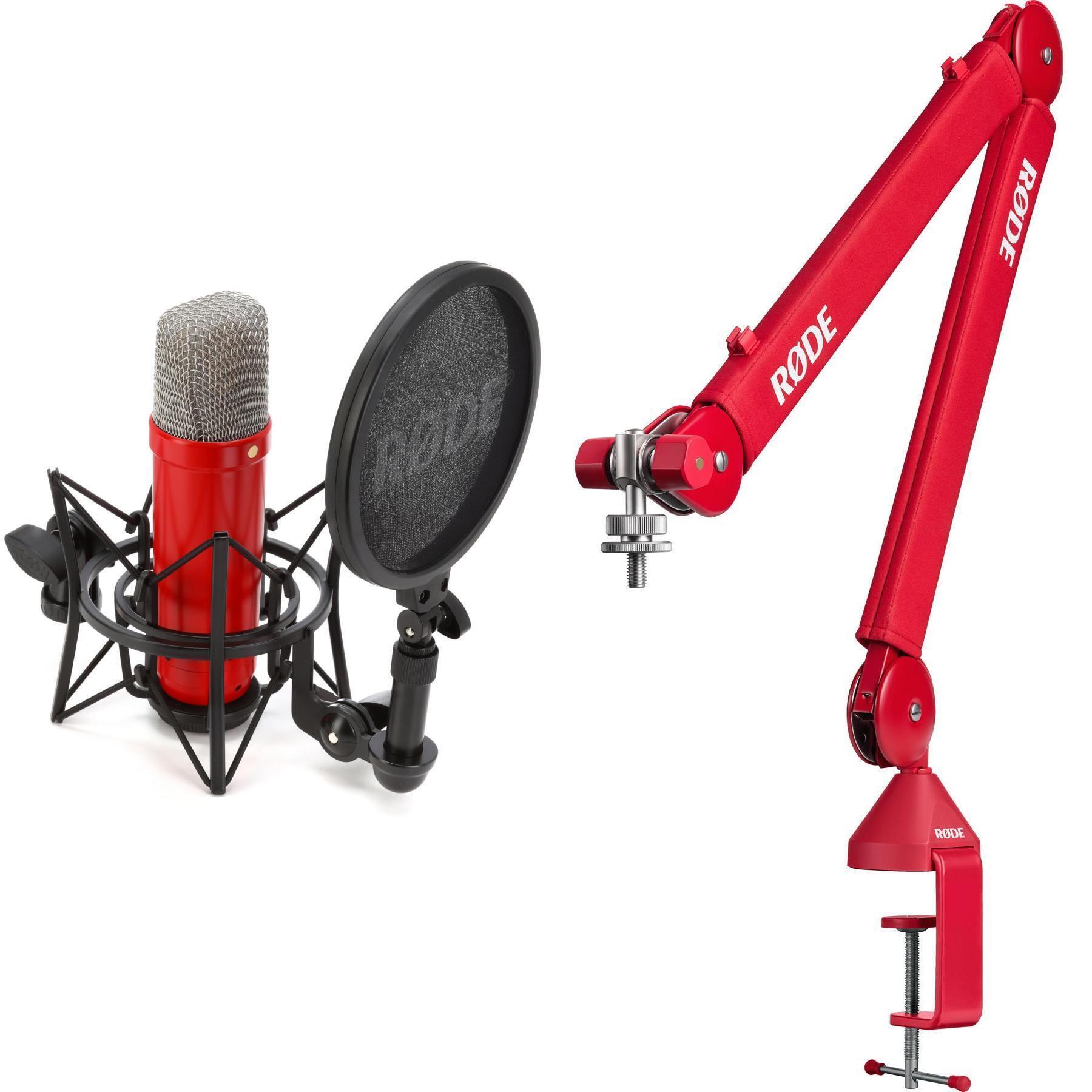 Rode NT1 Signature Series Condenser Microphone with Boom Arm - Red