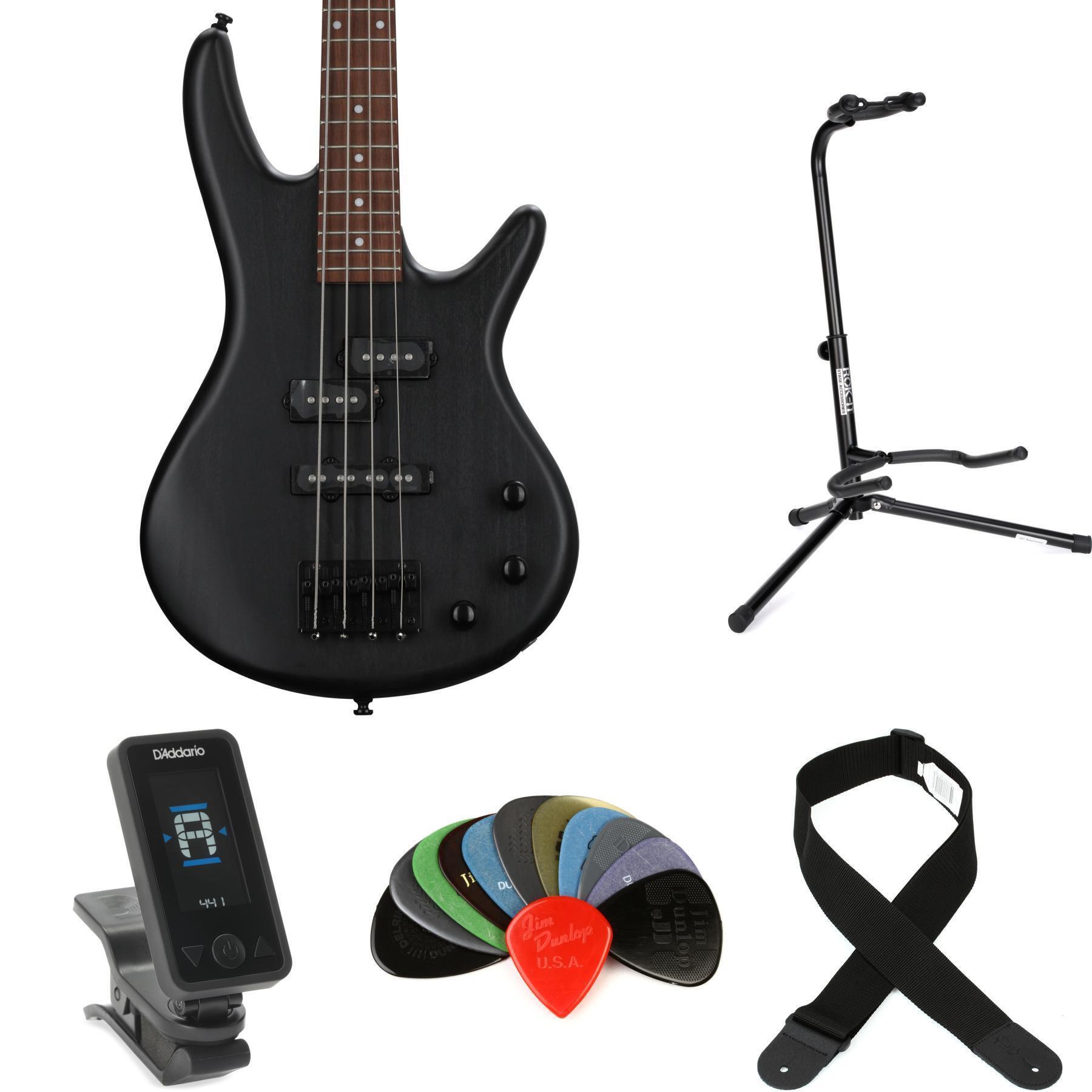 Photo of Ibanez miKro GSRM20 Bass Guitar Essentials Bundle- Weathered Black