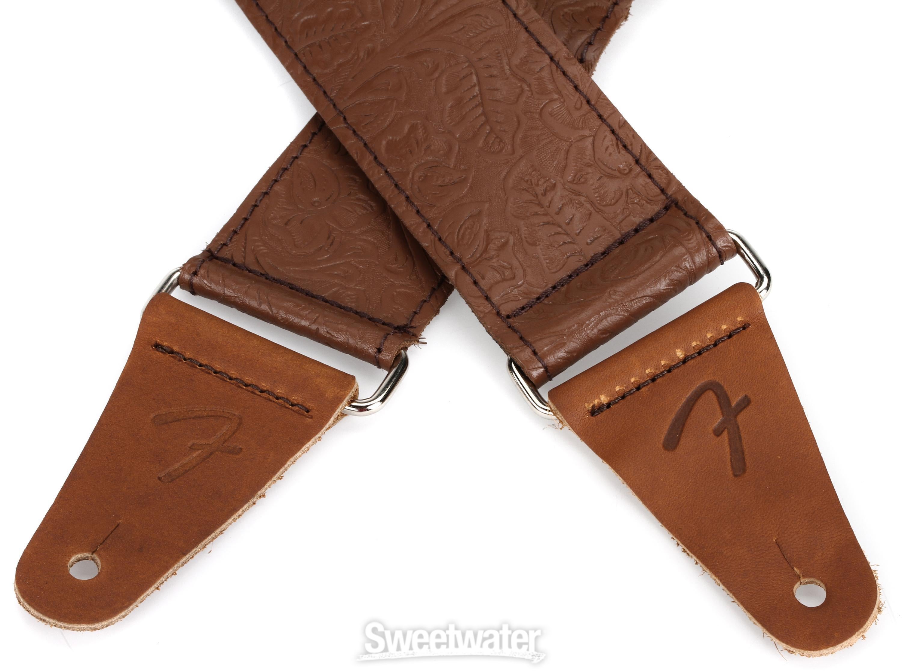 Fender Tooled Leather Guitar Strap - Brown