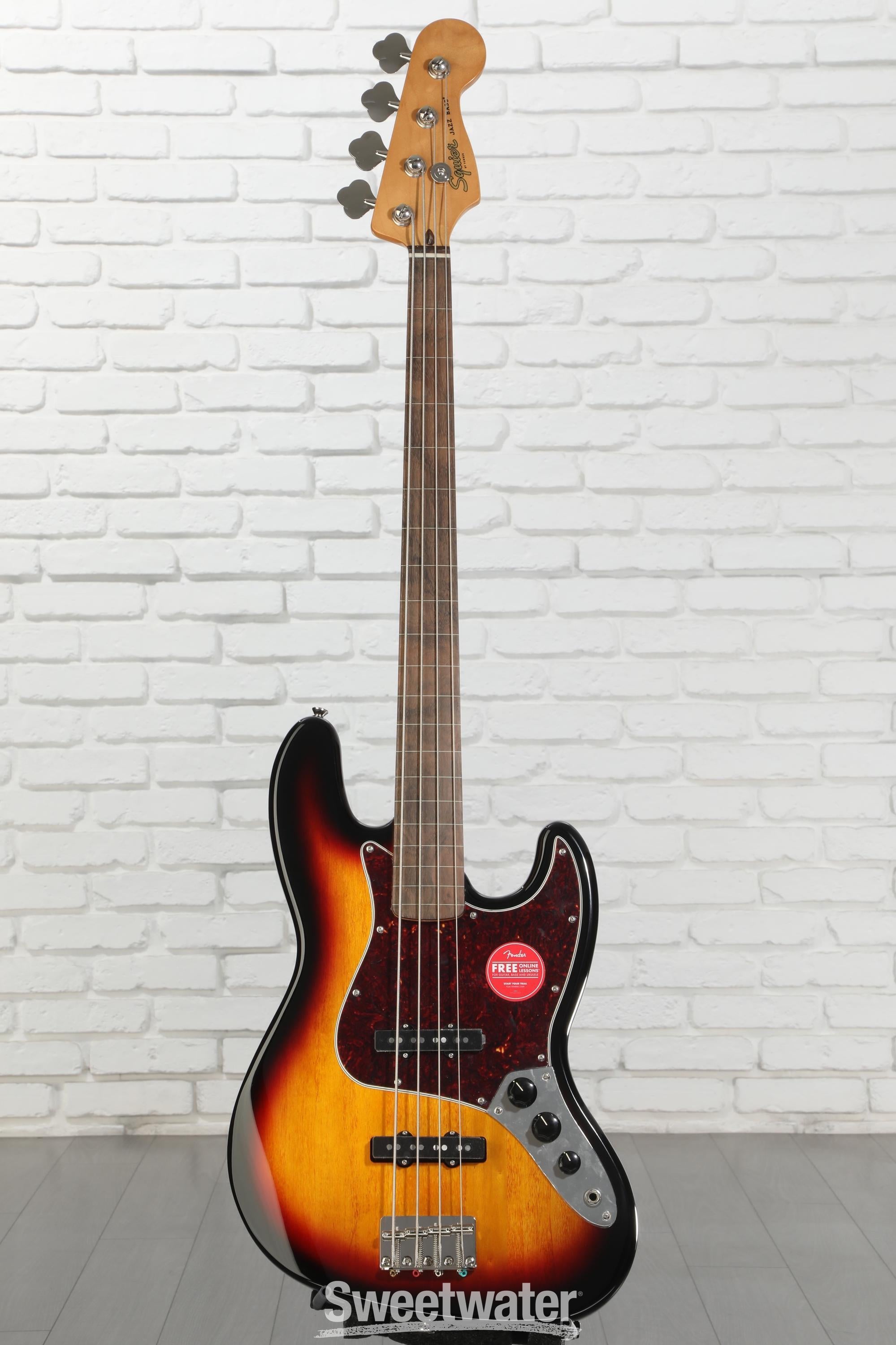 Squier Classic Vibe '60s Fretless Jazz Bass - 3-Tone Sunburst