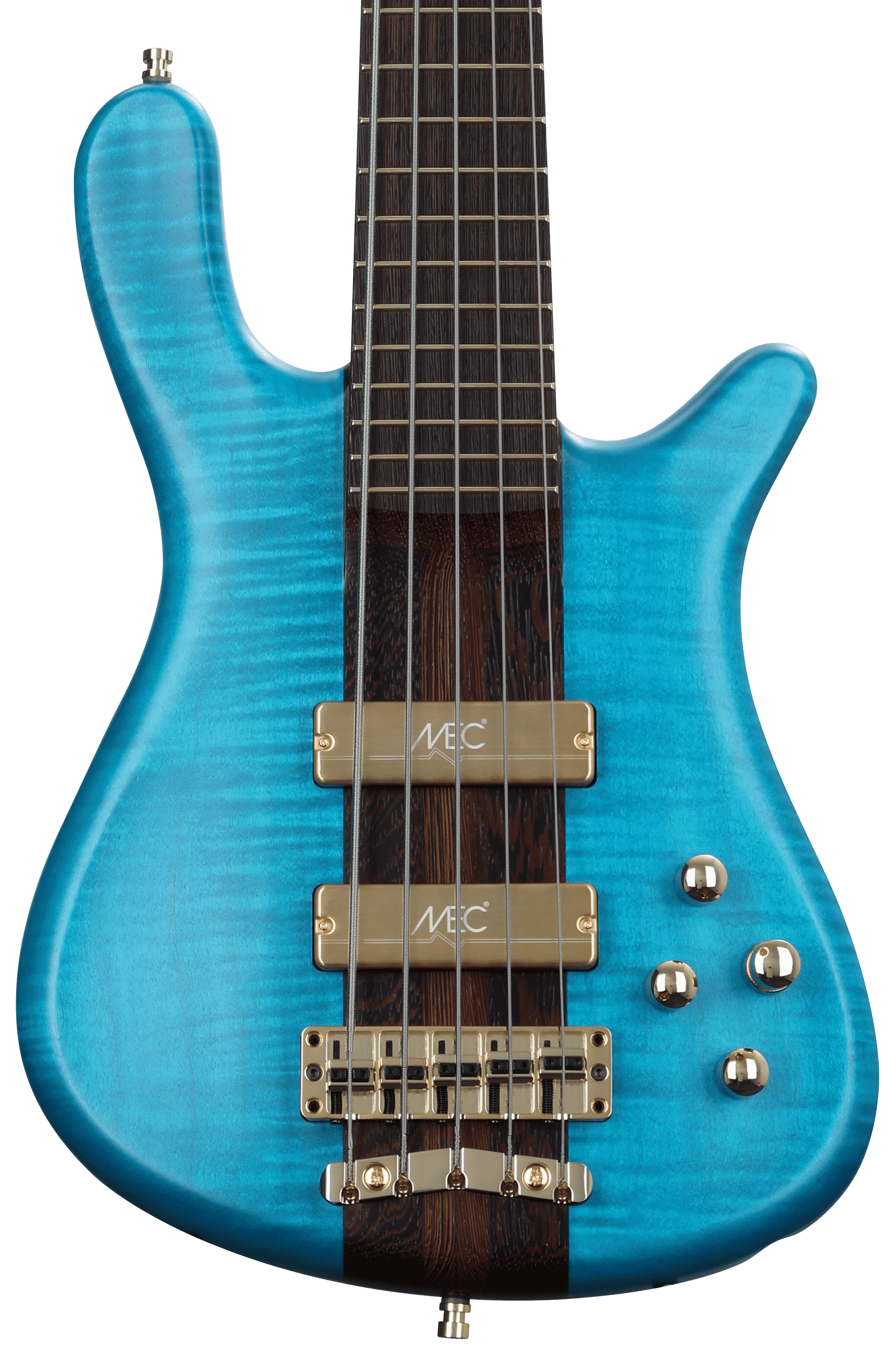 Warwick Masterbuilt Streamer Stage I 5-string Broadneck Electric Bass  Guitar - Turquoise Blue Transparent Satin