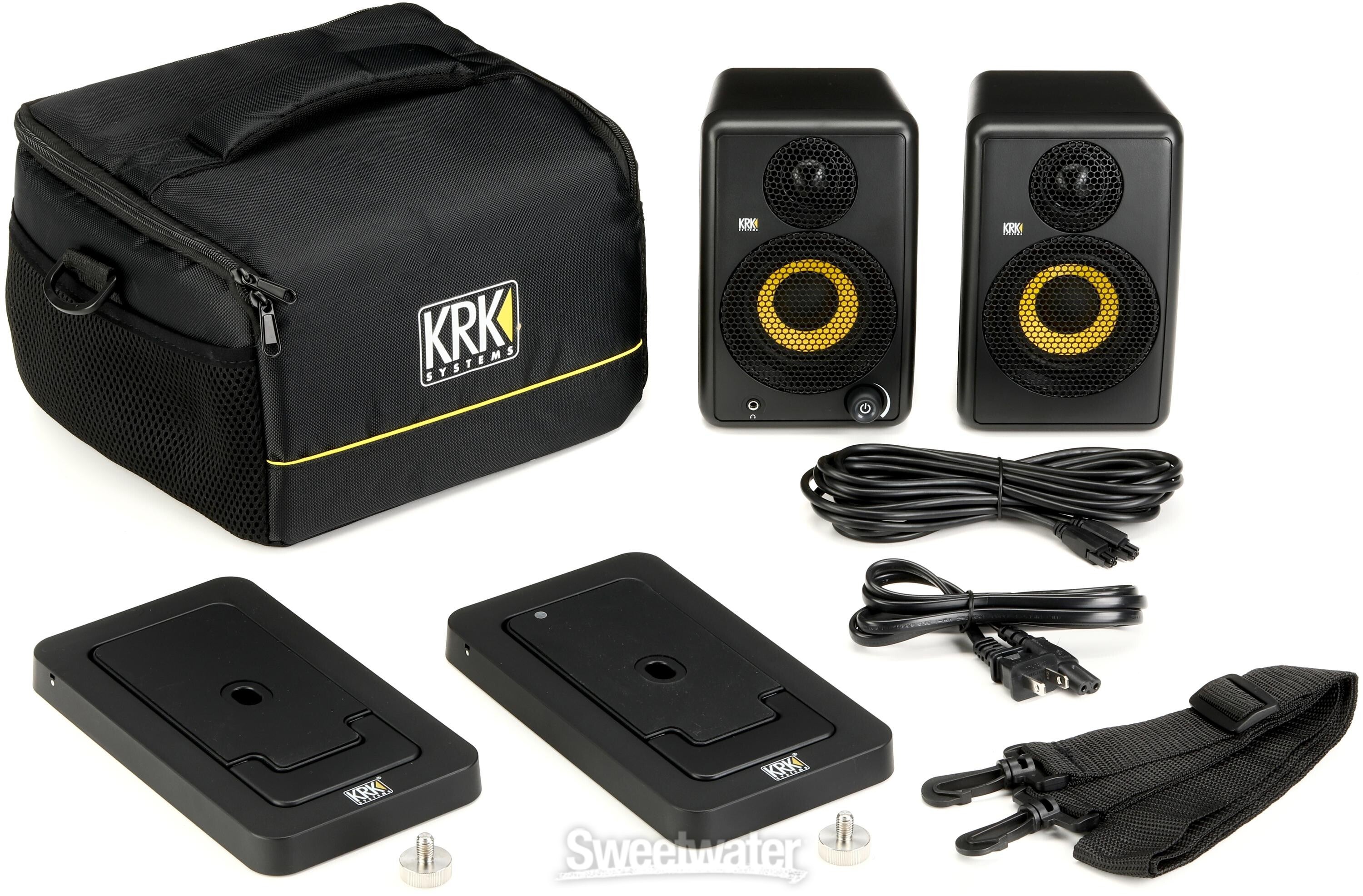 KRK GOAUX3 3-inch Powered Portable Studio Monitor Pair - Black
