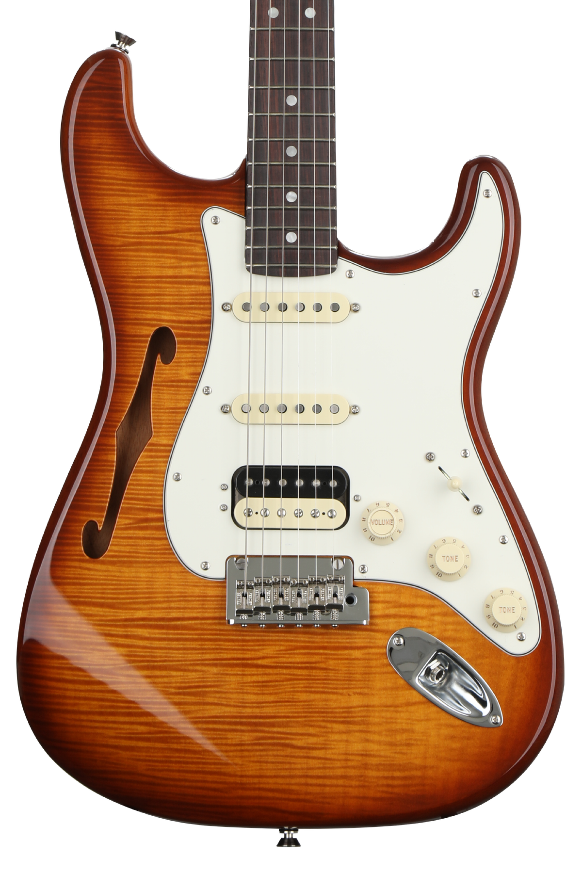 Fender Rarities Flame Maple Top Stratocaster HSS Thinline - Violin