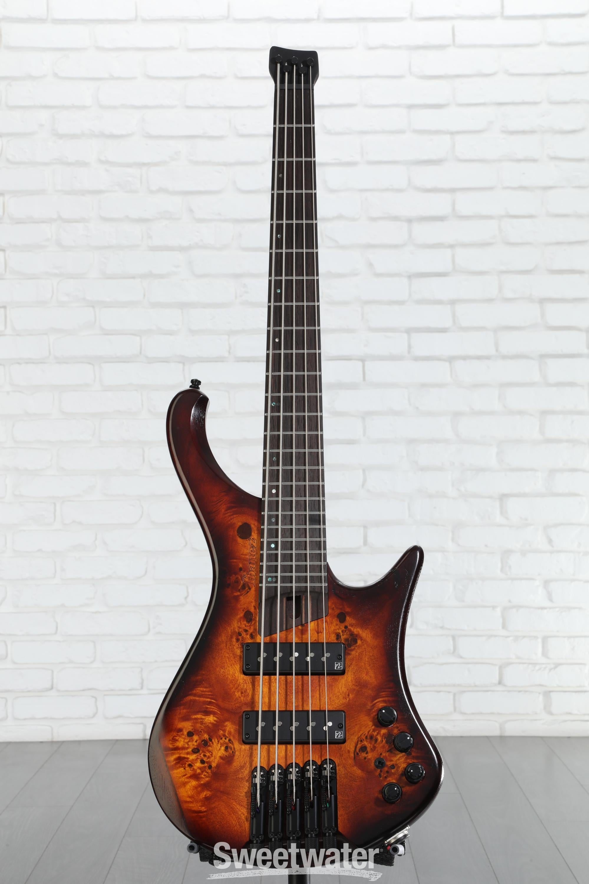 Ibanez EHB Ergonomic Headless 5-string Bass Guitar - Dragon Eye Burst Low Gloss