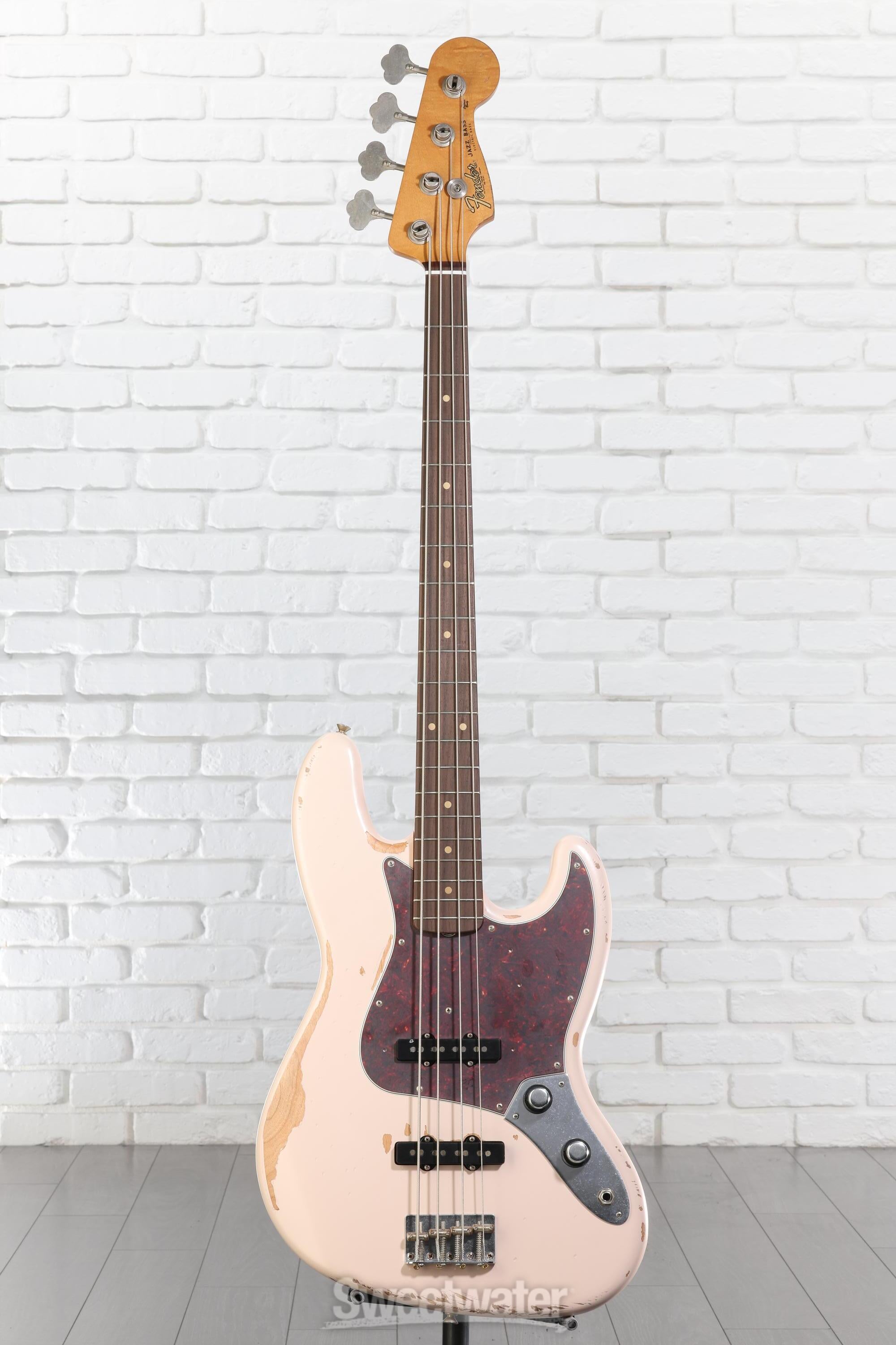 Fender Flea Jazz Bass - Shell Pink, Road Worn | Sweetwater