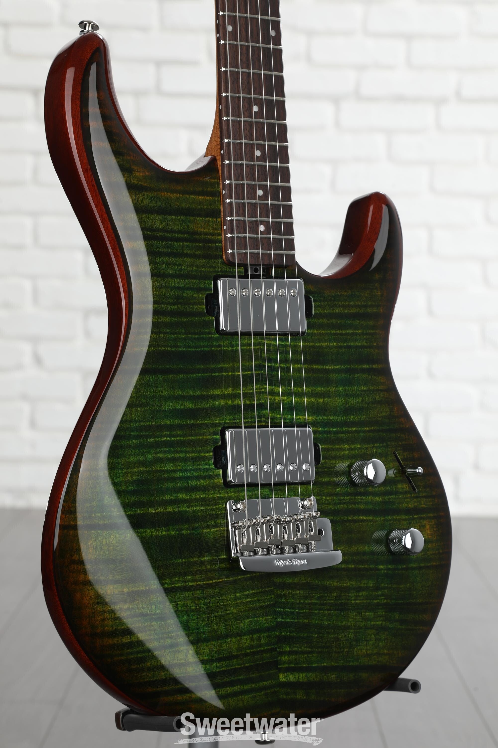 Ernie Ball Music Man Luke III HH Electric Guitar - Luscious Green Flame