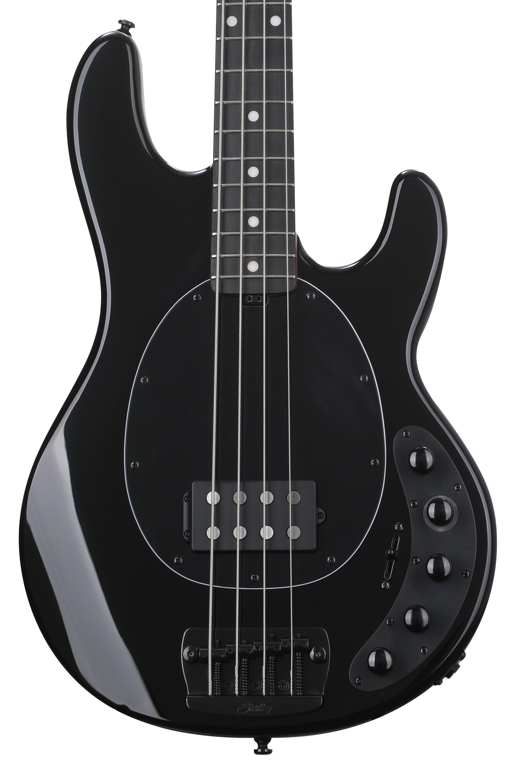 Sterling By Music Man DarkRay Bass Guitar - Black with Ebony Fingerboard