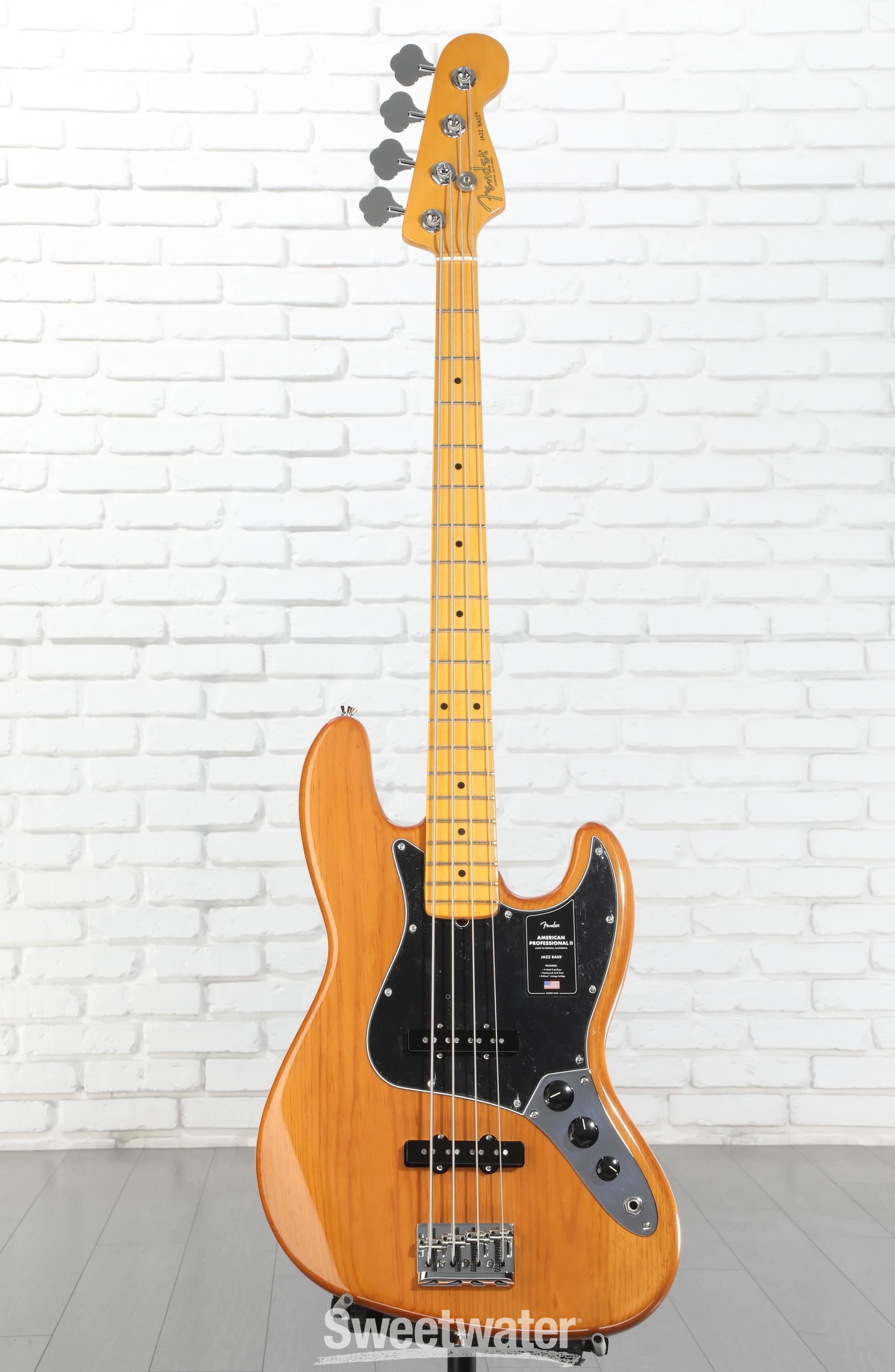 ベース Fender American Professional II Jazz bas Fender American Professional II Jazz Bass Guitar - Natural