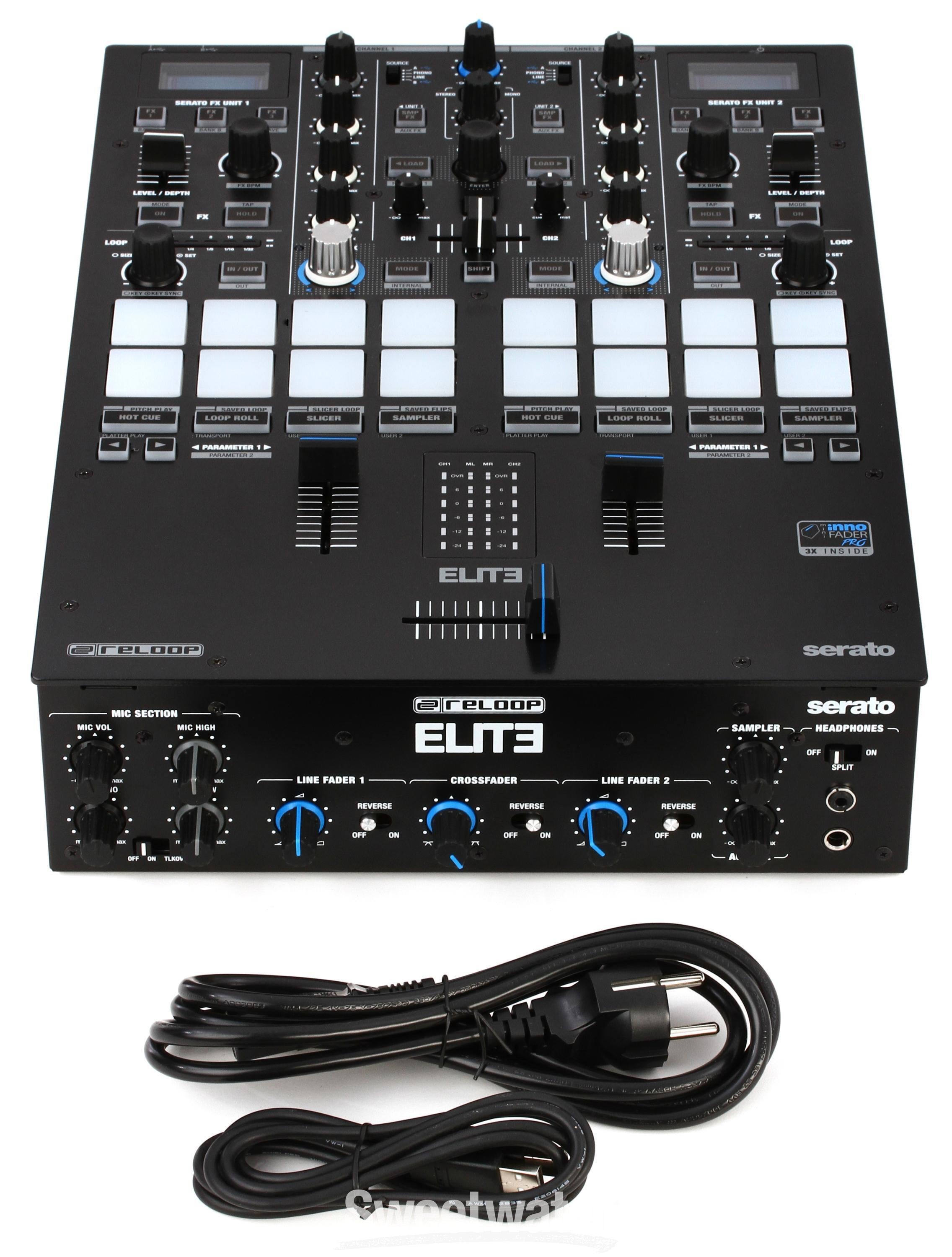 Reloop Elite 2 channel DVS Mixer for Serato Reviews Sweetwater