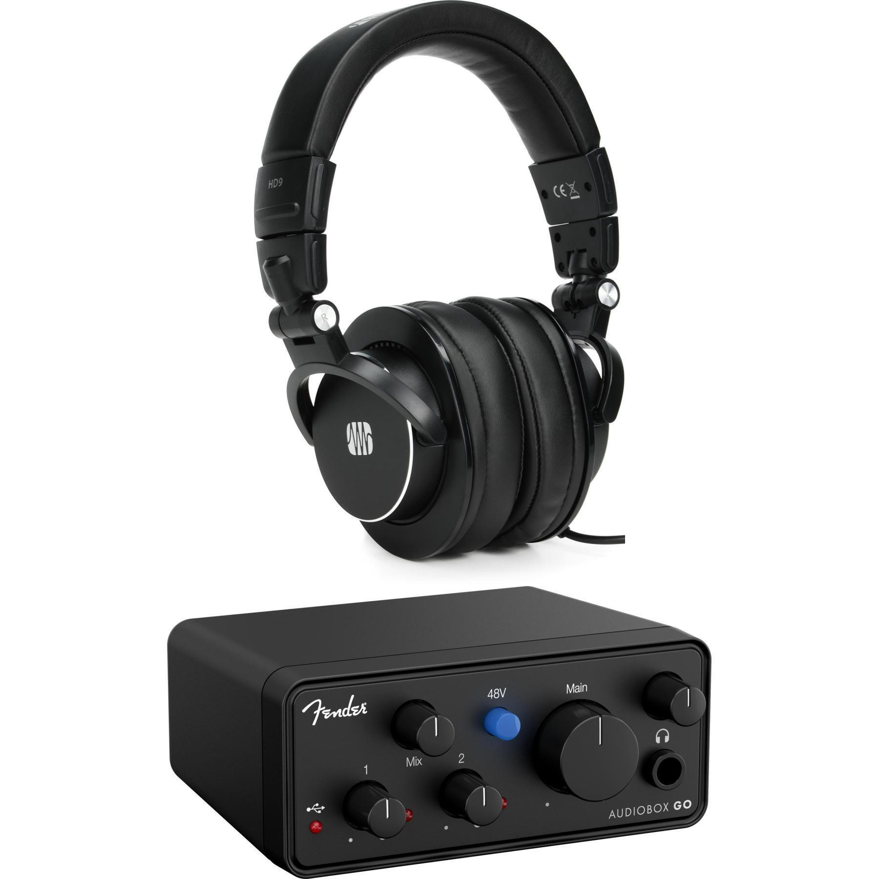 Photo of Fender Studio AudioBox Go USB-C Audio Interface with Headphones