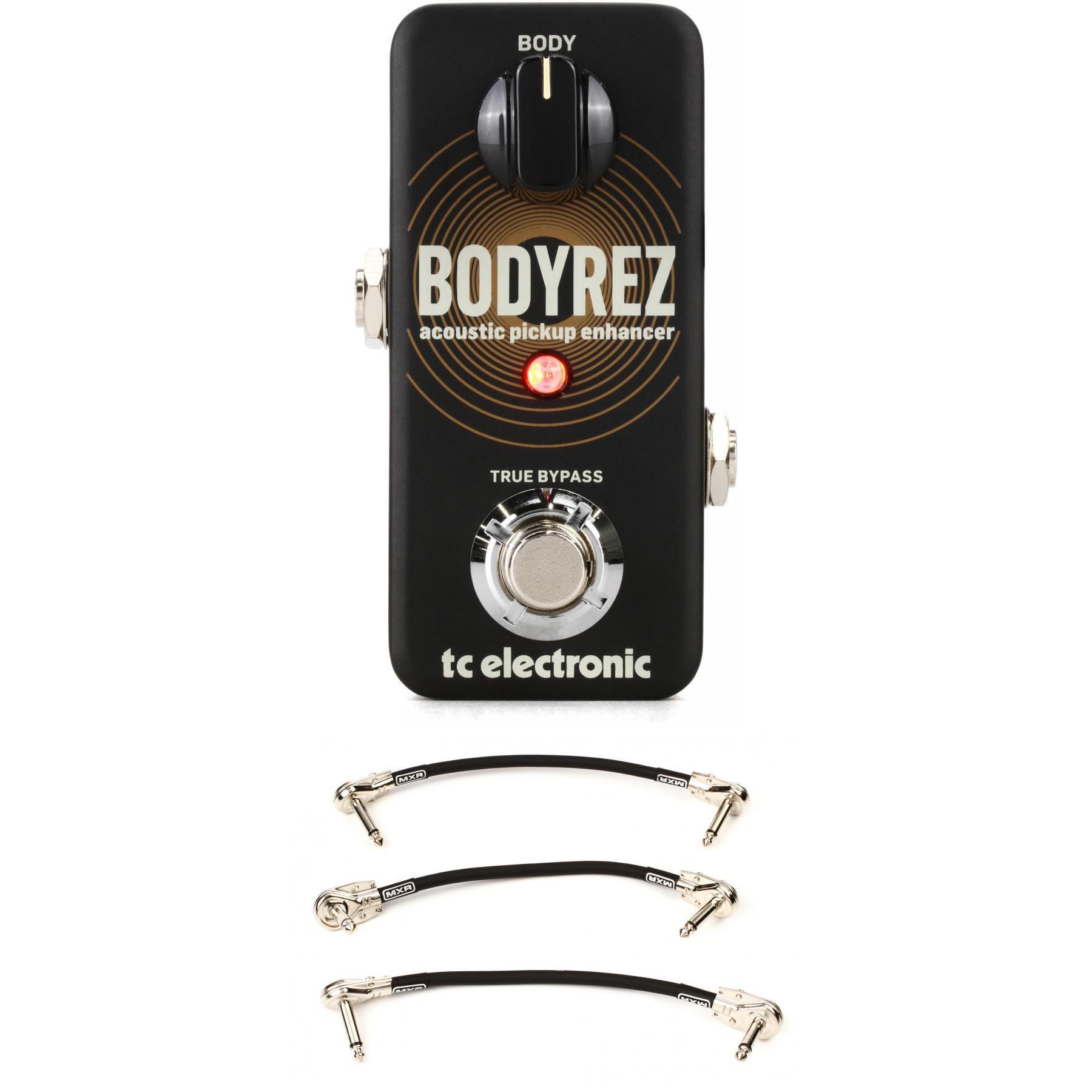 TC Electronic BodyRez Acoustic Pickup Enhancer Pedal with 3 Patch Cables