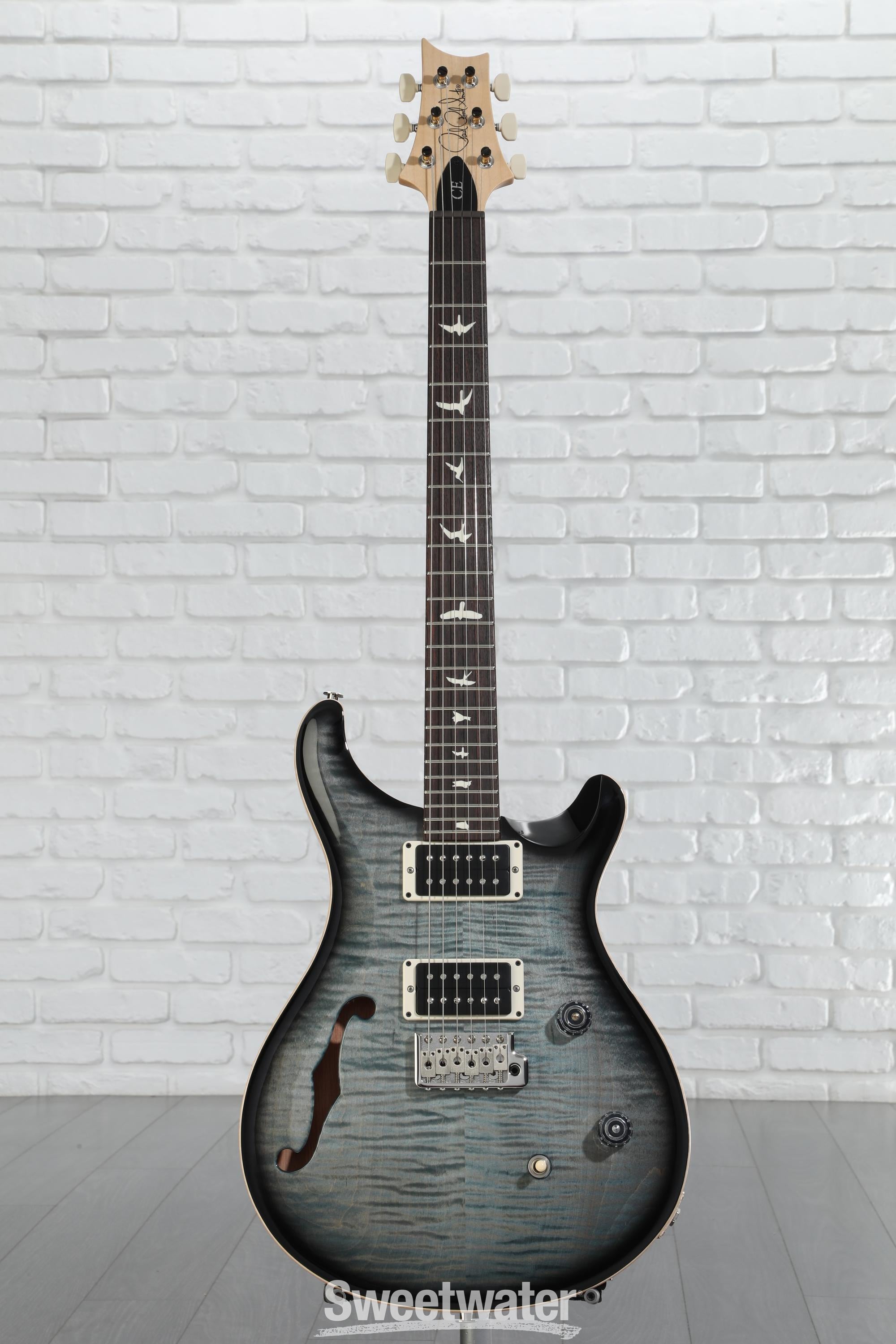 PRS CE 24 Semi-Hollow Faded Gray Black Purple Burst 528 at
