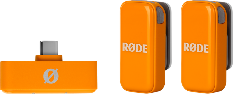 Rode Wireless Micro Microphone Kit - USB-C, Orange | Sweetwater