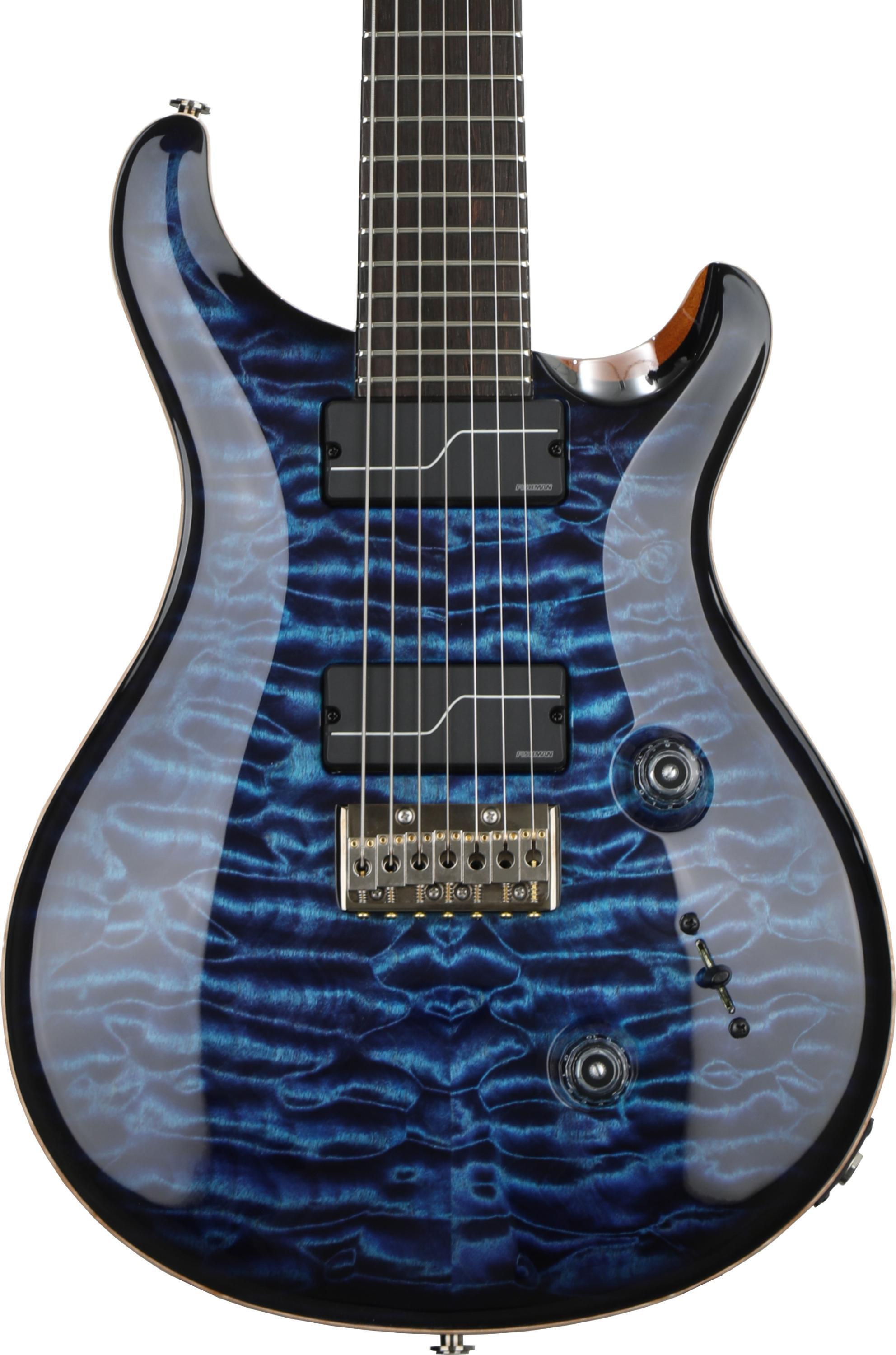 PRS Private Stock #7378 Custom 24 7-String - Aqua Violet Smoked Burst