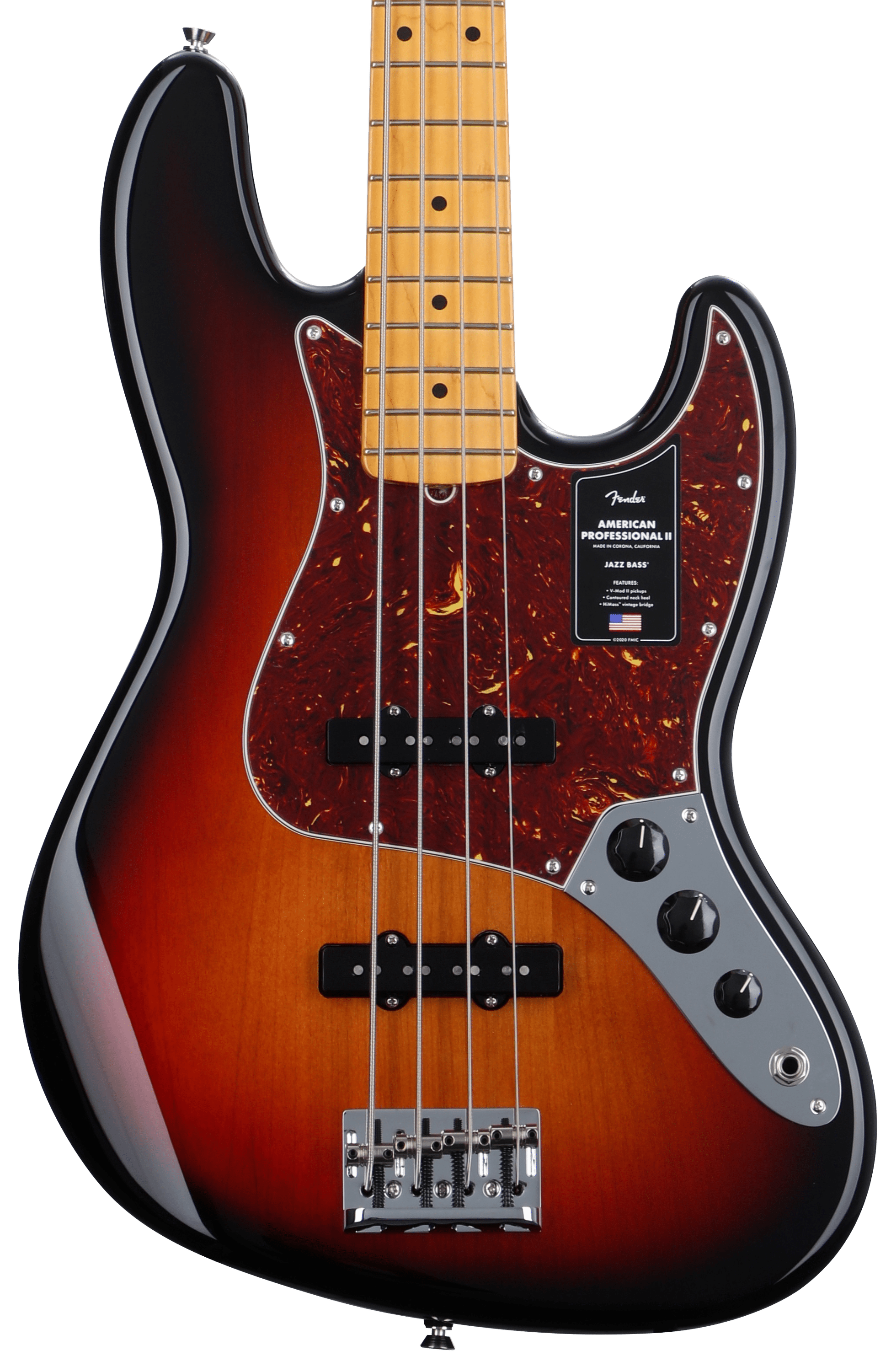 Fender American Professional II Jazz Bass - 3 Color Sunburst with Maple  Fingerboard