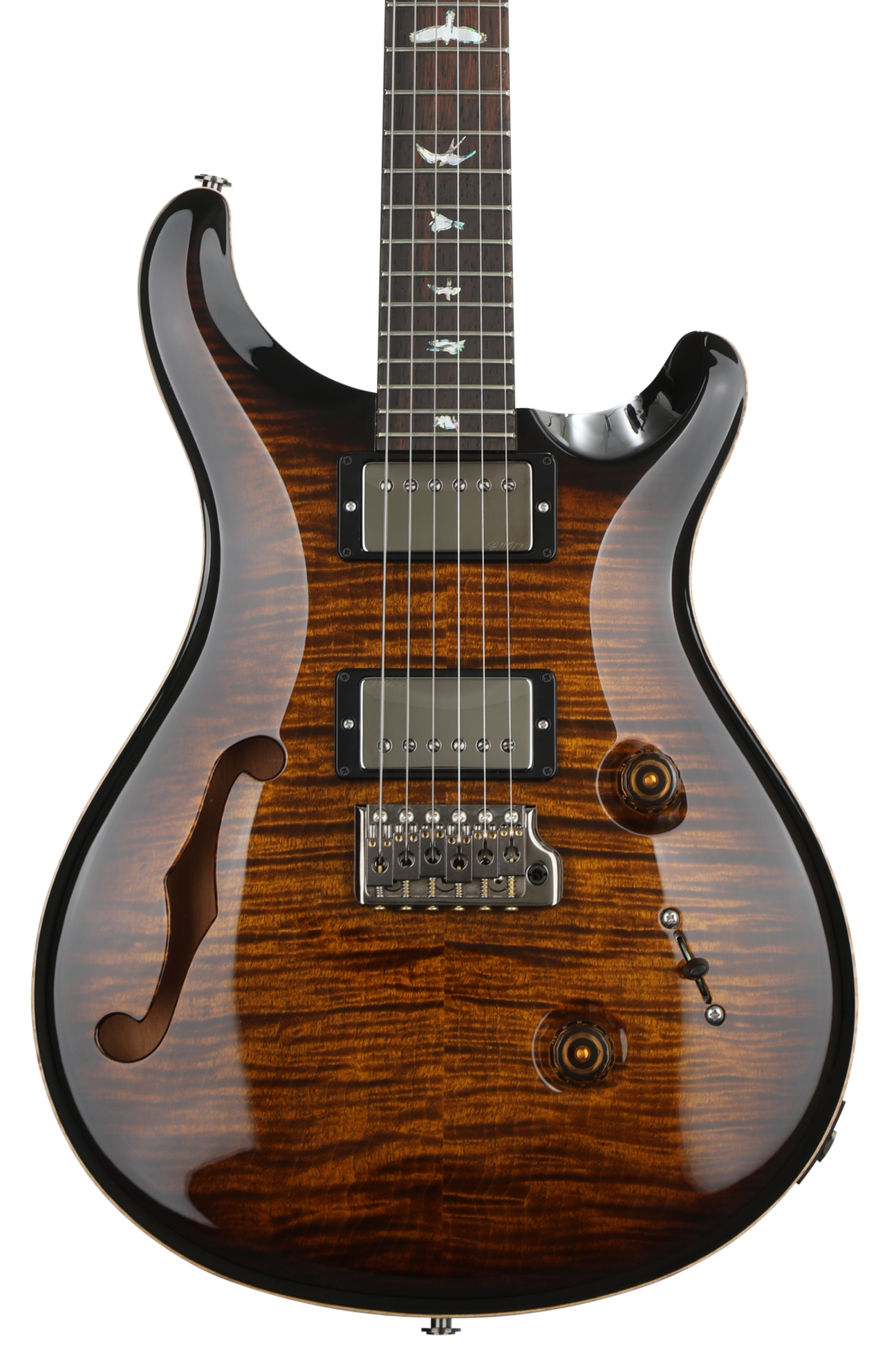PRS Wood Library Custom 24 Semi-Hollow - Black Gold Burst