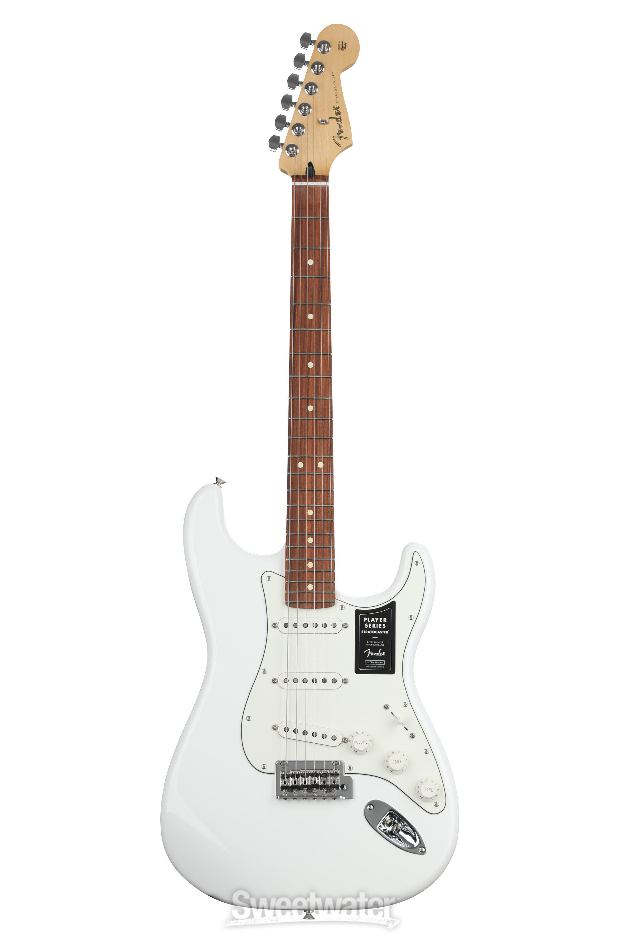 Fender player stratocaster polar white pau ferro deals