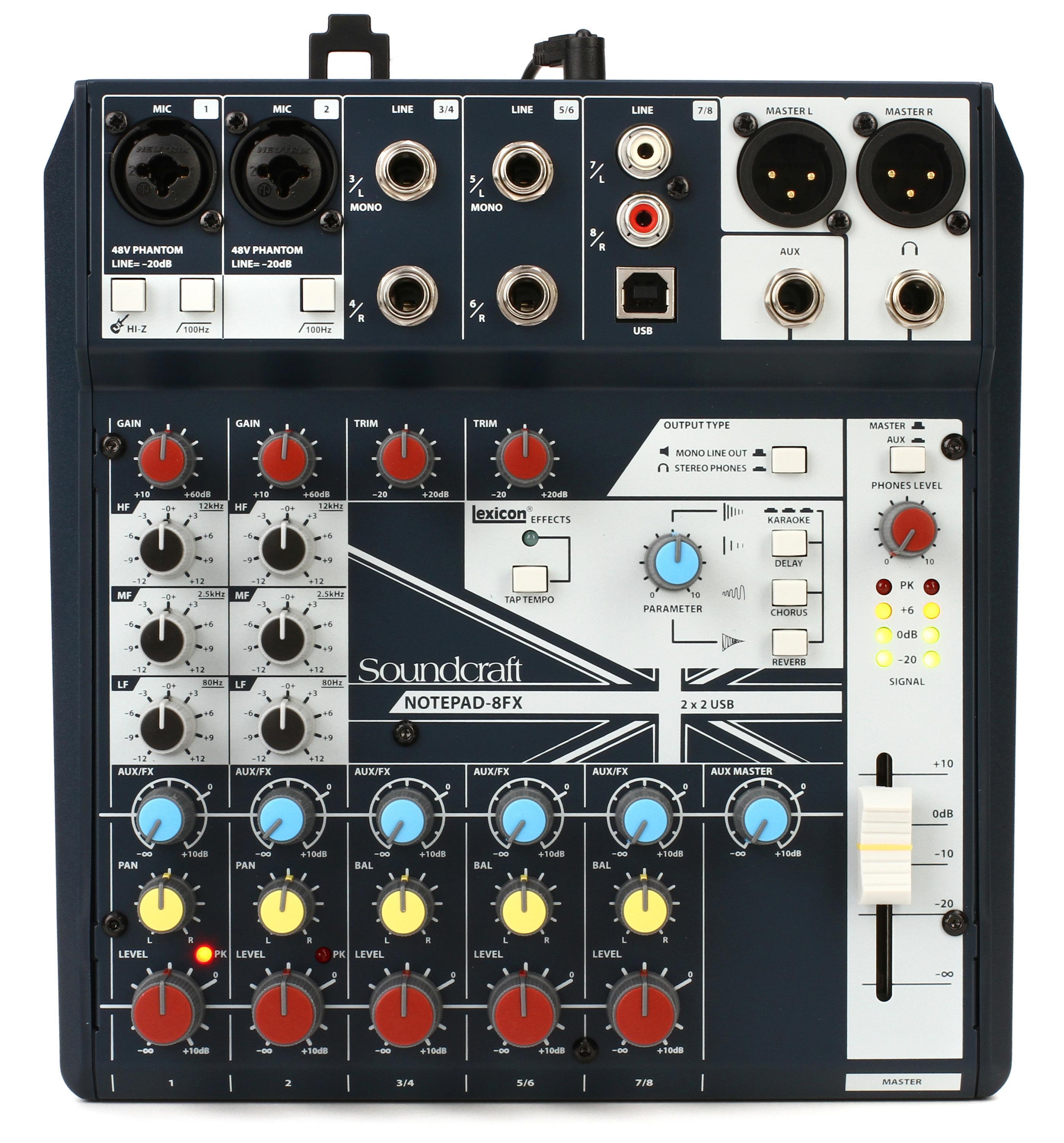 Bundled Item: Soundcraft Notepad-8FX Mixer with Effects