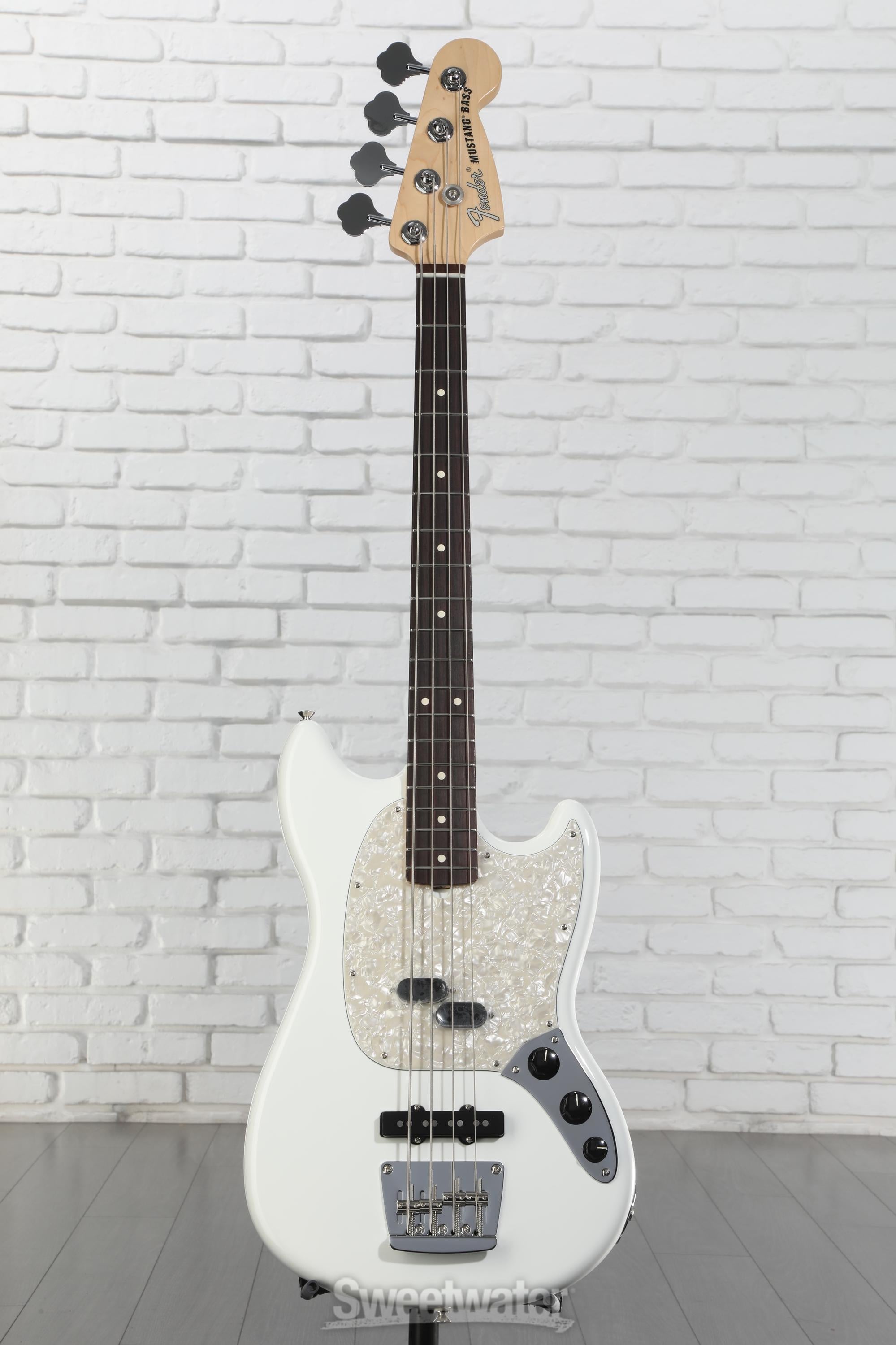 ベース Fender American Performer Mustang Bass Fender American Performer Mustang Bass - Arctic White with
