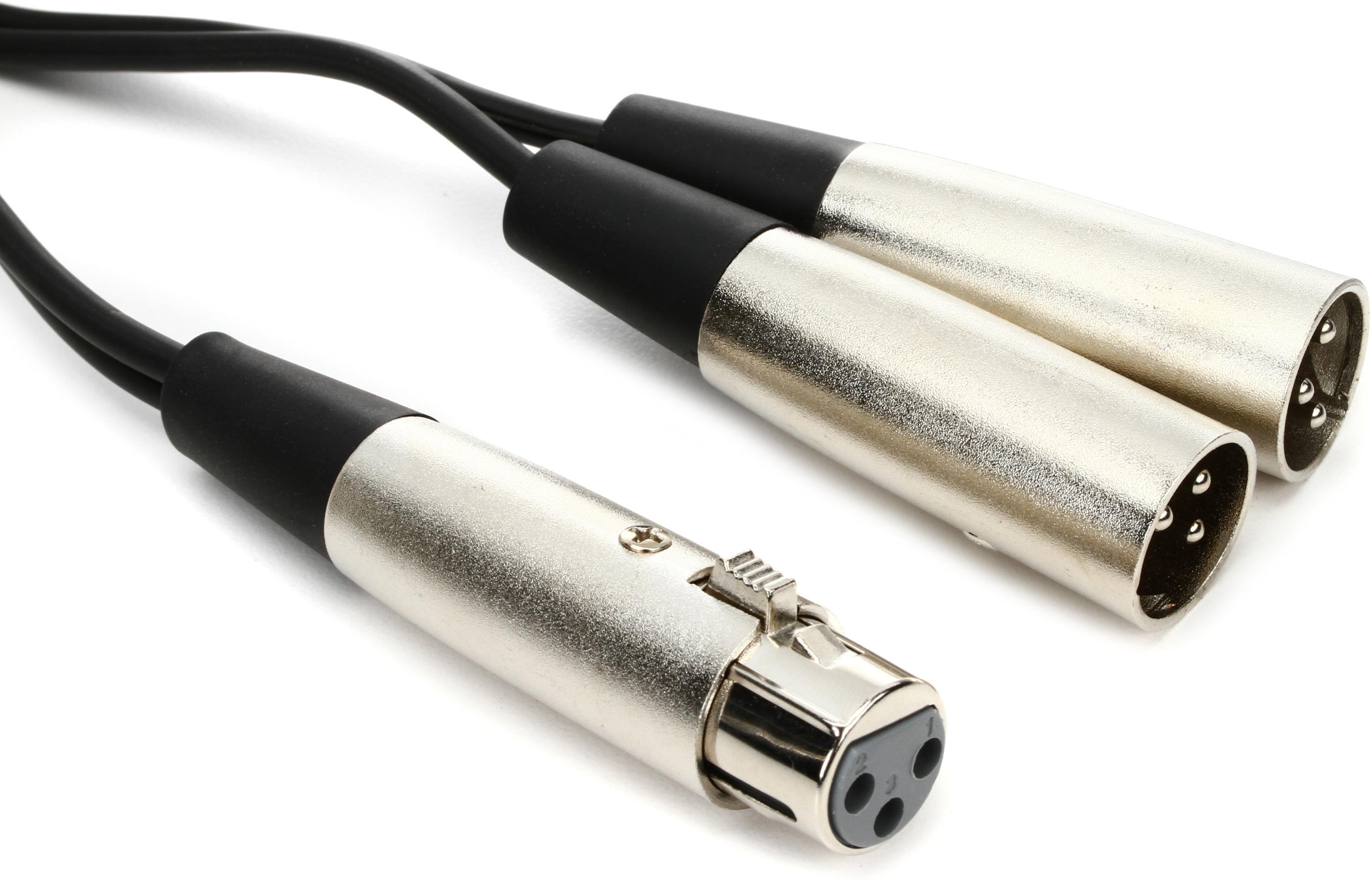 Photo of Hosa YXM-101.5 Y Cable - XLR Female to Dual XLR Male - 1.5 foot