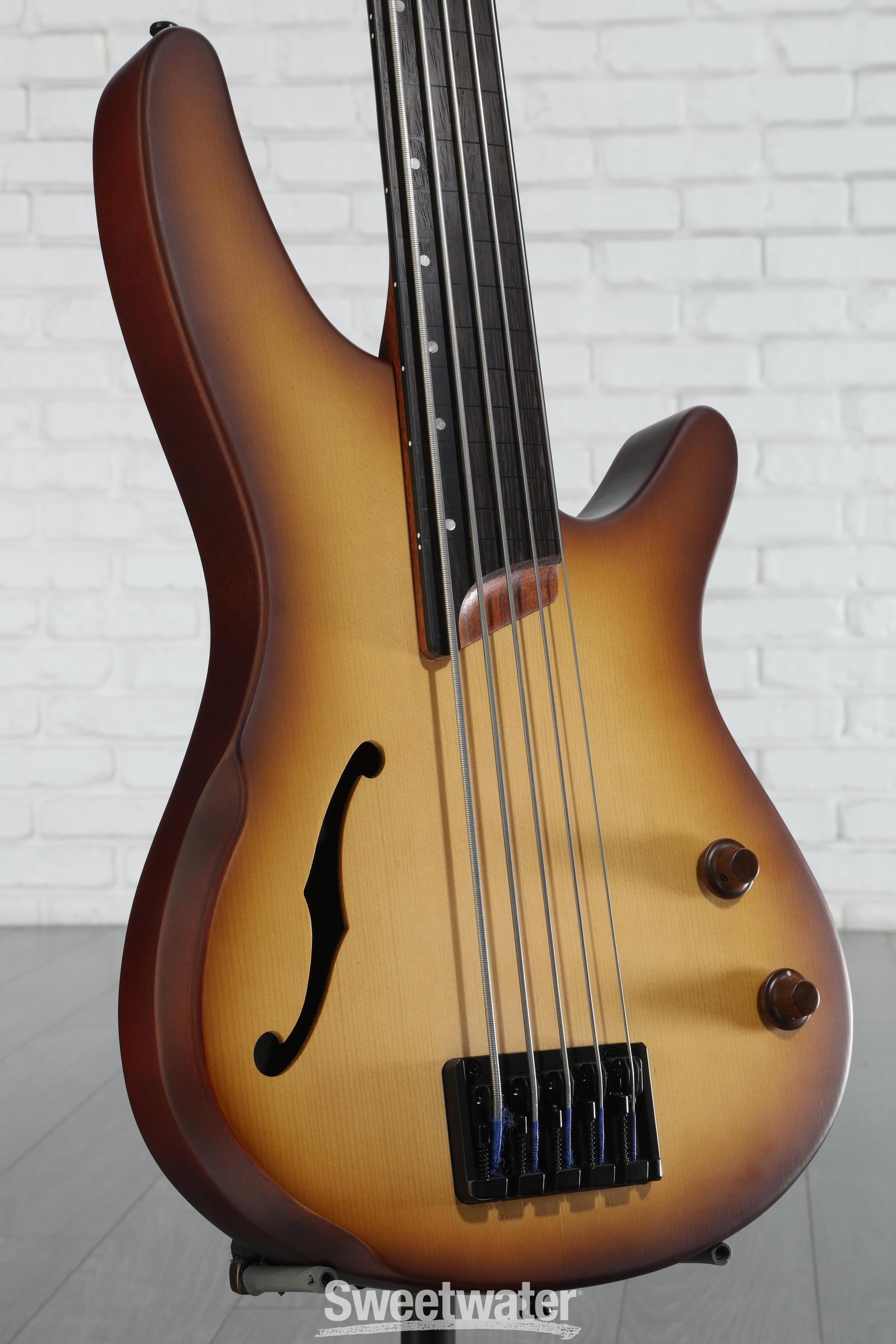 Ibanez SRH505F Fretless Bass Guitar - Natural Browned Burst