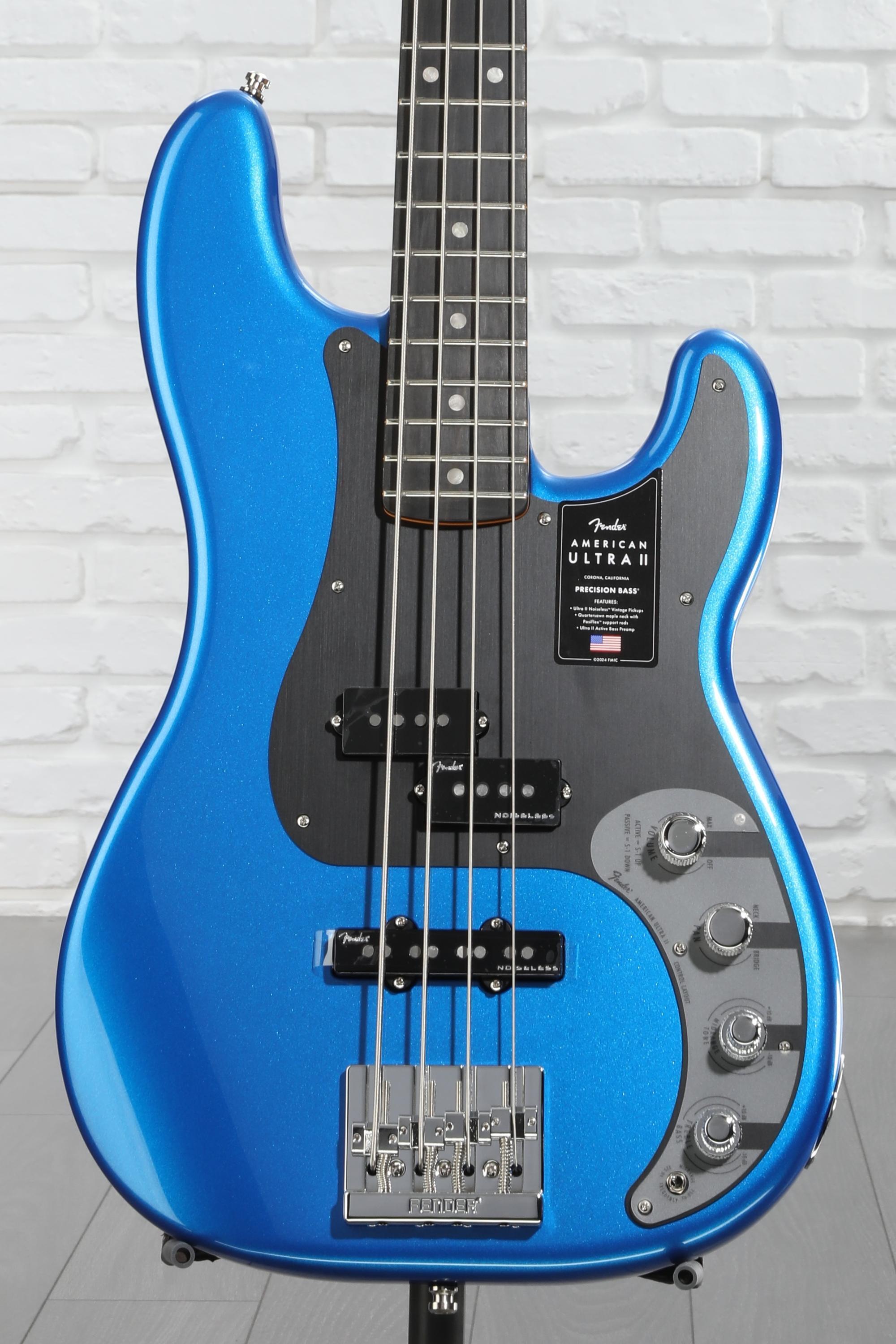 Fender American Ultra II Precision Bass - Noble Blue | Sweetwater