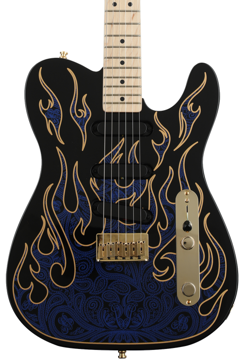 ギター Fender James Burton Standard Telecaster Fender James Burton Telecaster - Blue Paisley Flames