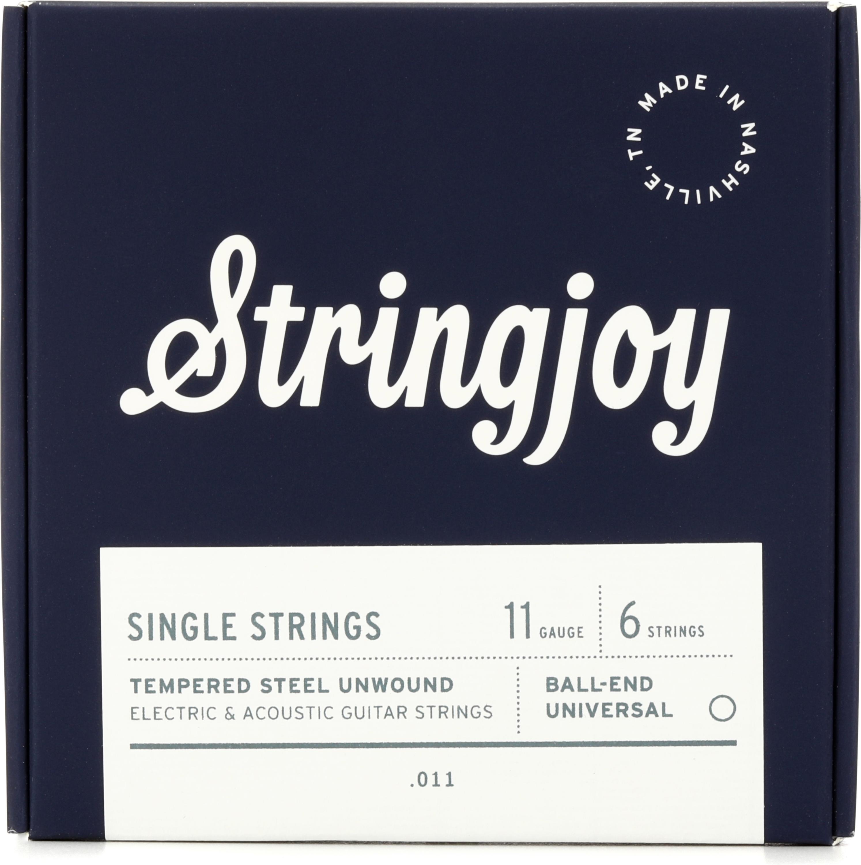 Stringjoy Single Electric or Acoustic Unwound Guitar Strings