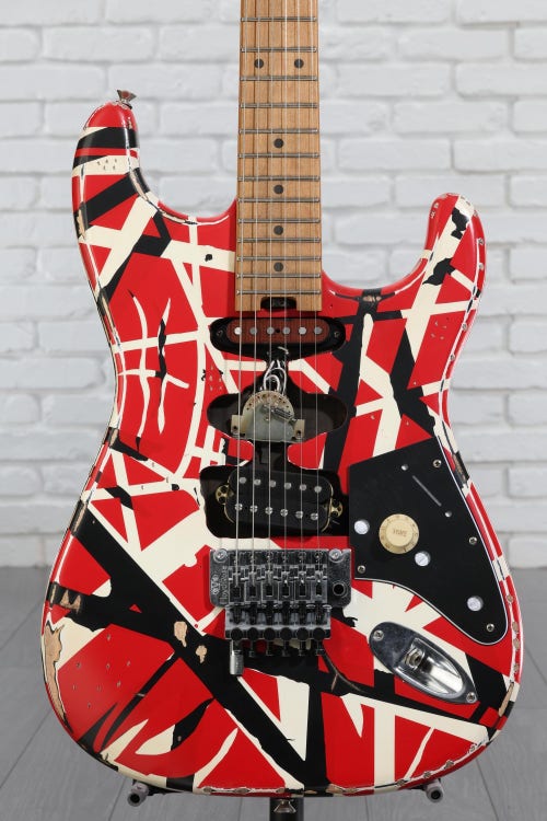 EVH Striped Series Frankenstein Relic - Red/Black/White