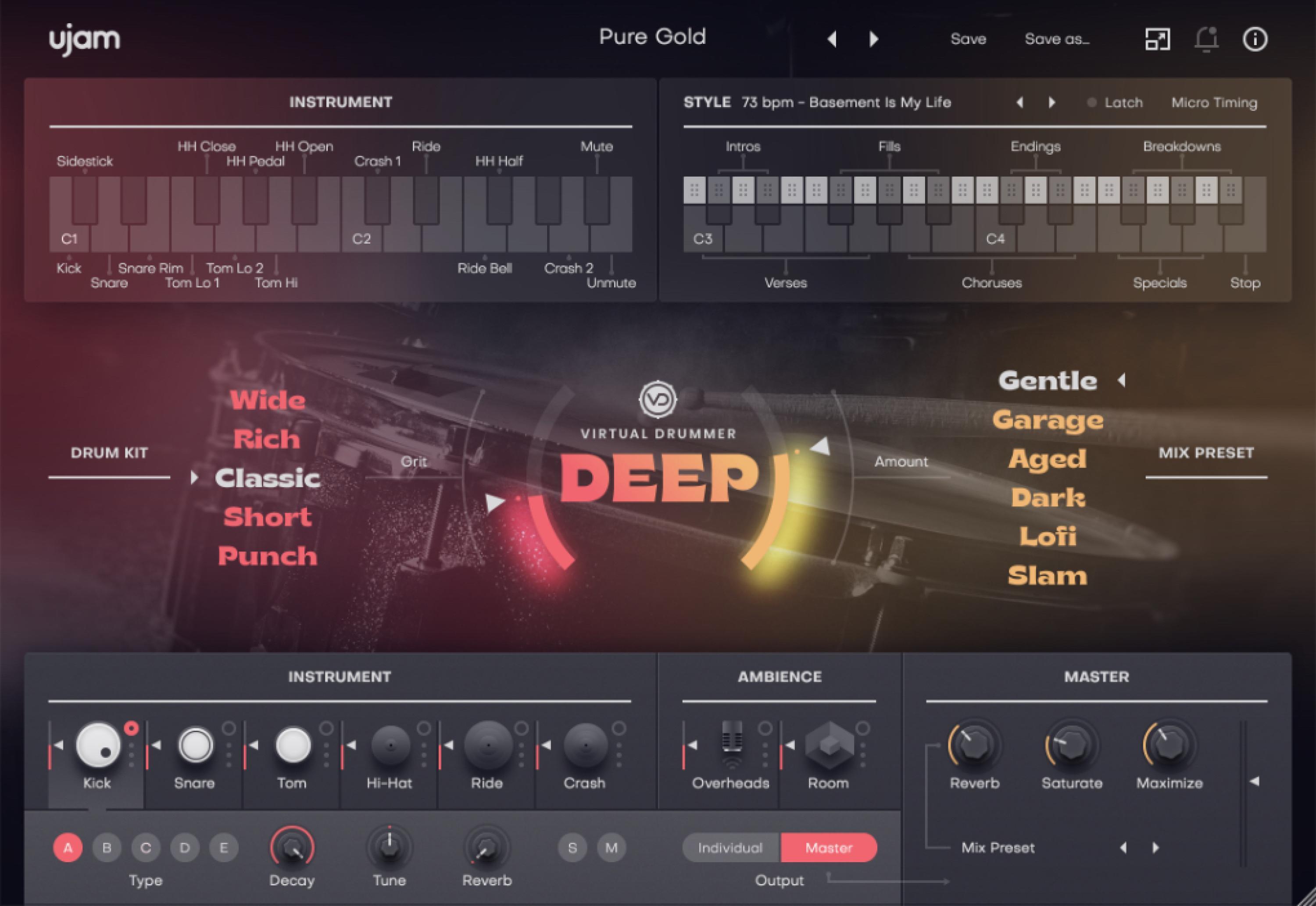 UJAM Virtual Drummer Deep Software