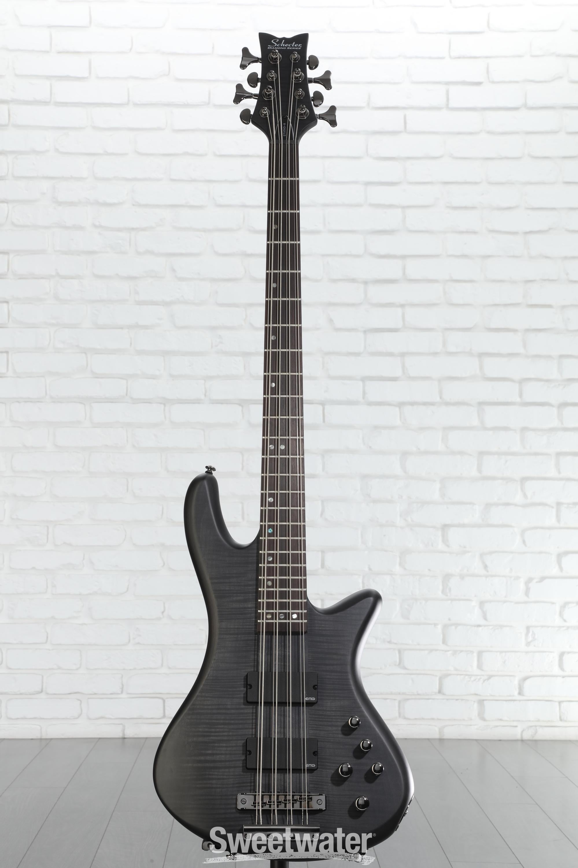 Schecter Stiletto Studio-8 Bass Guitar - See-Thru Black