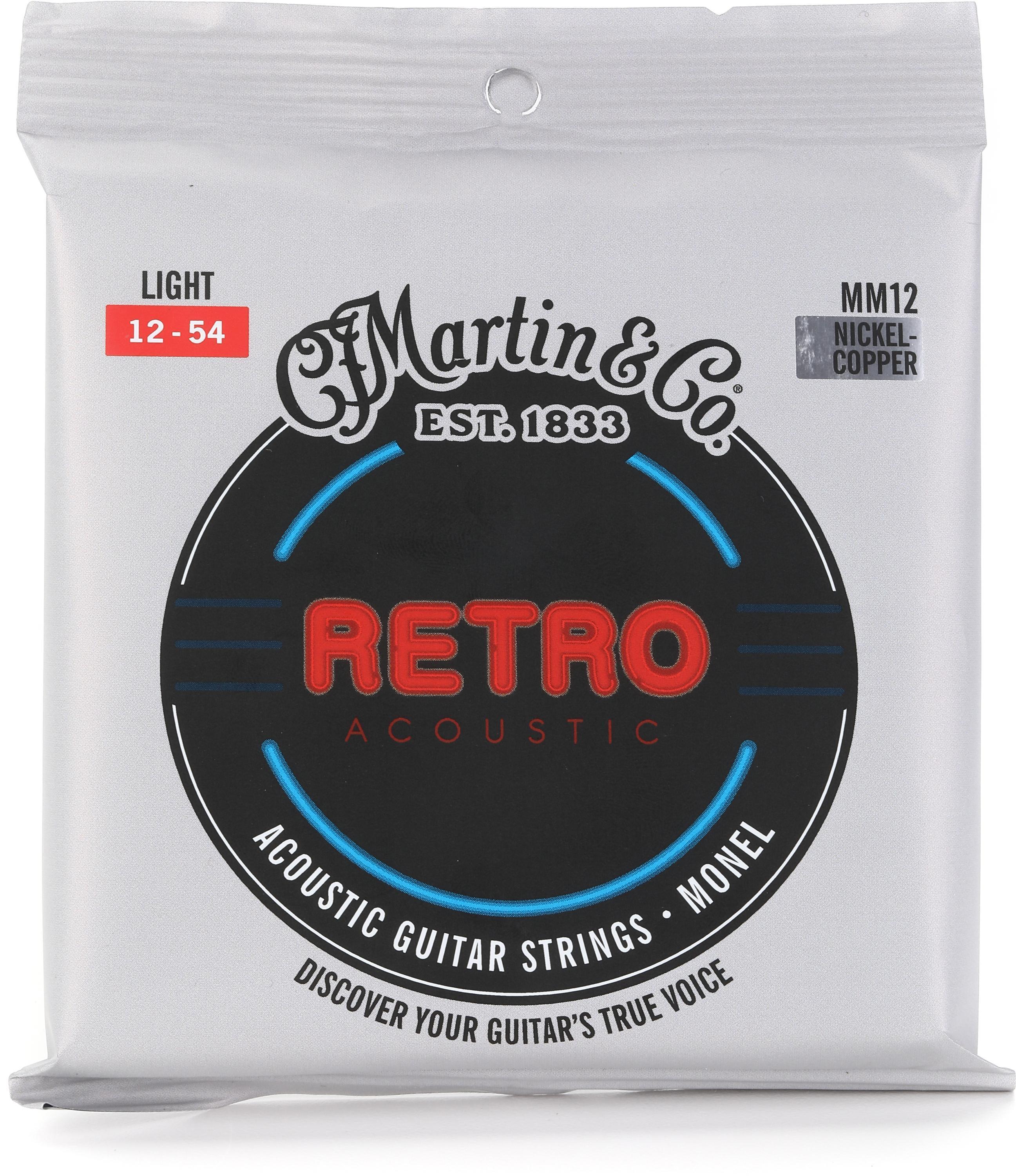 Photo of Martin MM12 Retro Acoustic Monel Guitar Strings - .012-.054 Light