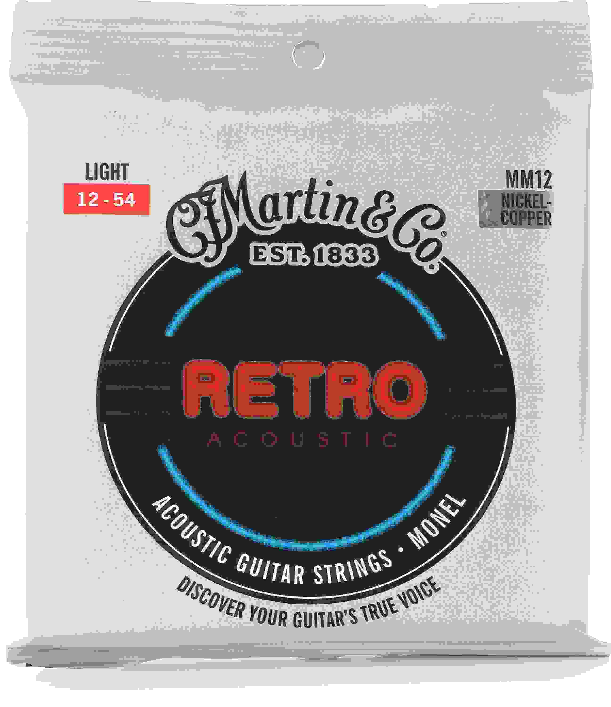 Martin MM12 Retro Acoustic Monel Guitar Strings - .012-.054 Light