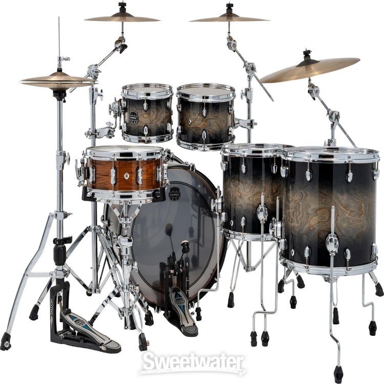 Mapex Saturn VI Studioease 5-piece Shell Pack - Black Ink Burst