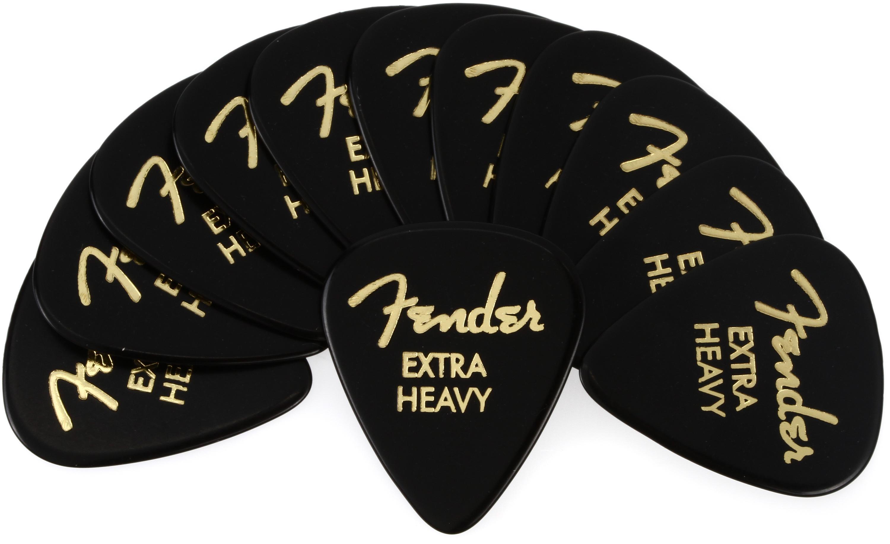 FENDER×TM CLIP MARKER 351 EX-HVY Fender 351 Premium Guitar Picks - Extra Heavy Black 12-pack