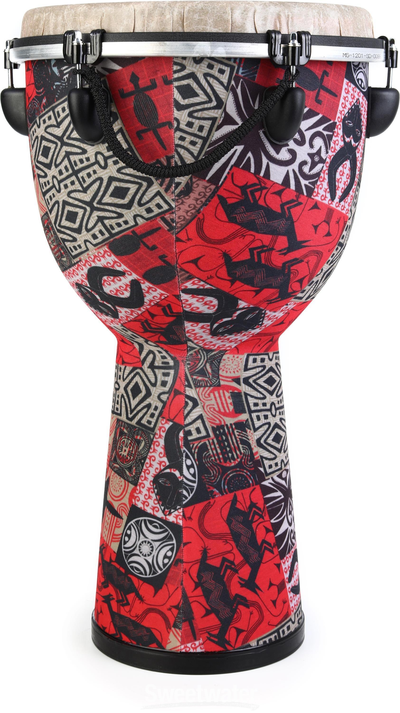 Remo Designer Series Apex Djembe - 12 inches, Red Kinte | Sweetwater