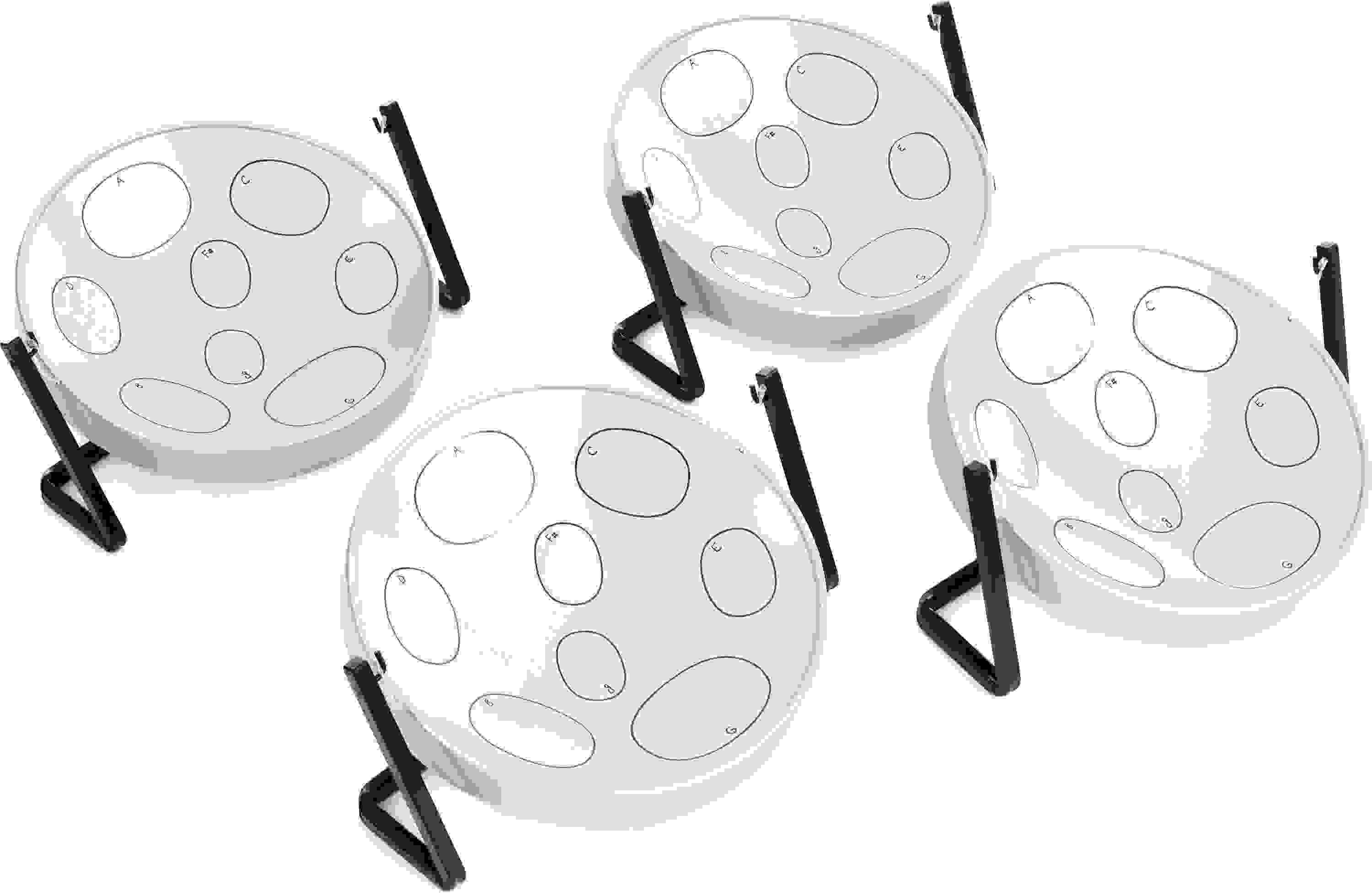 Panyard Jumbie Jam Ready-to-play Steel Drum Kit - Silver, 4-pack
