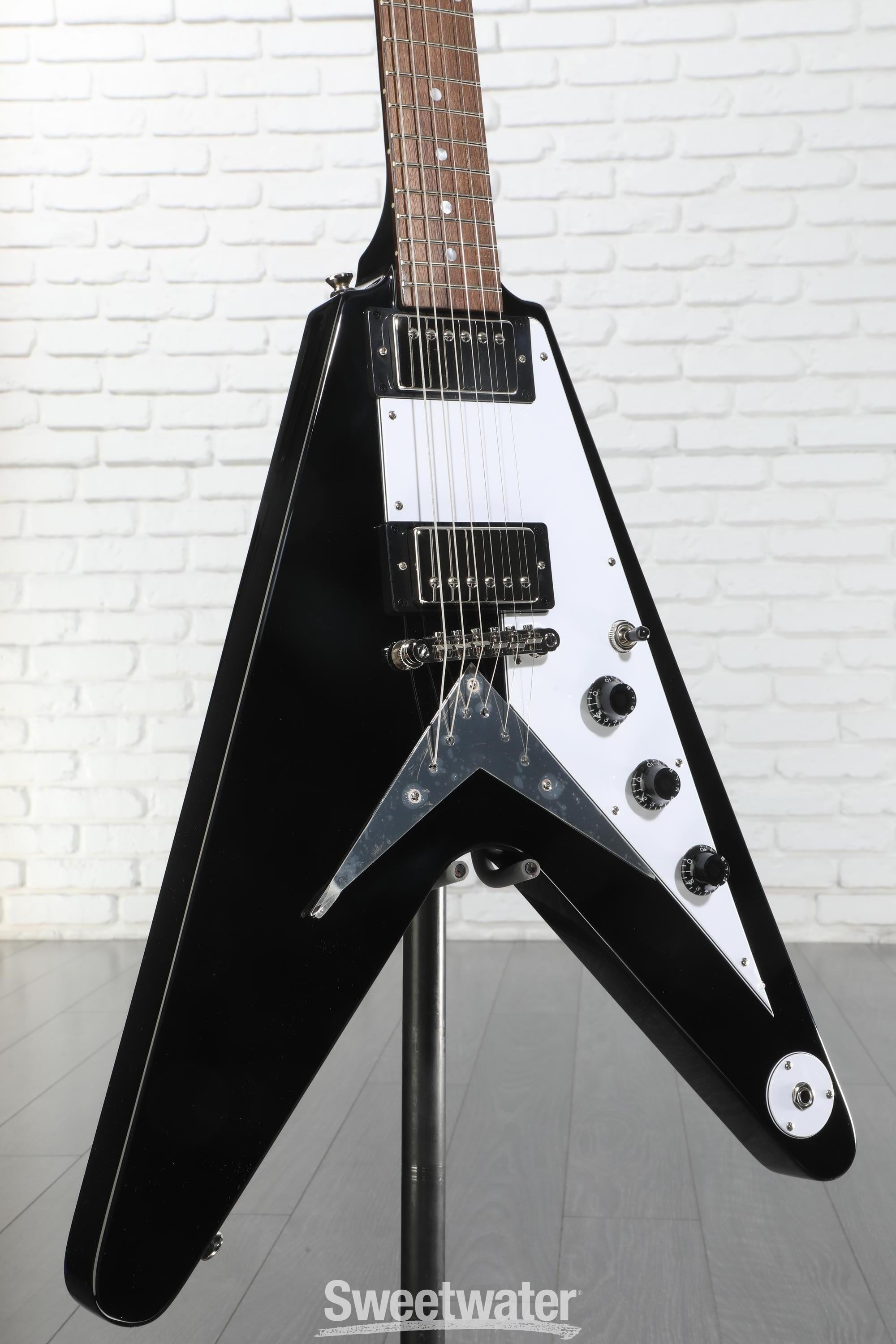 Epiphone Flying V Electric Guitar - Ebony | Sweetwater