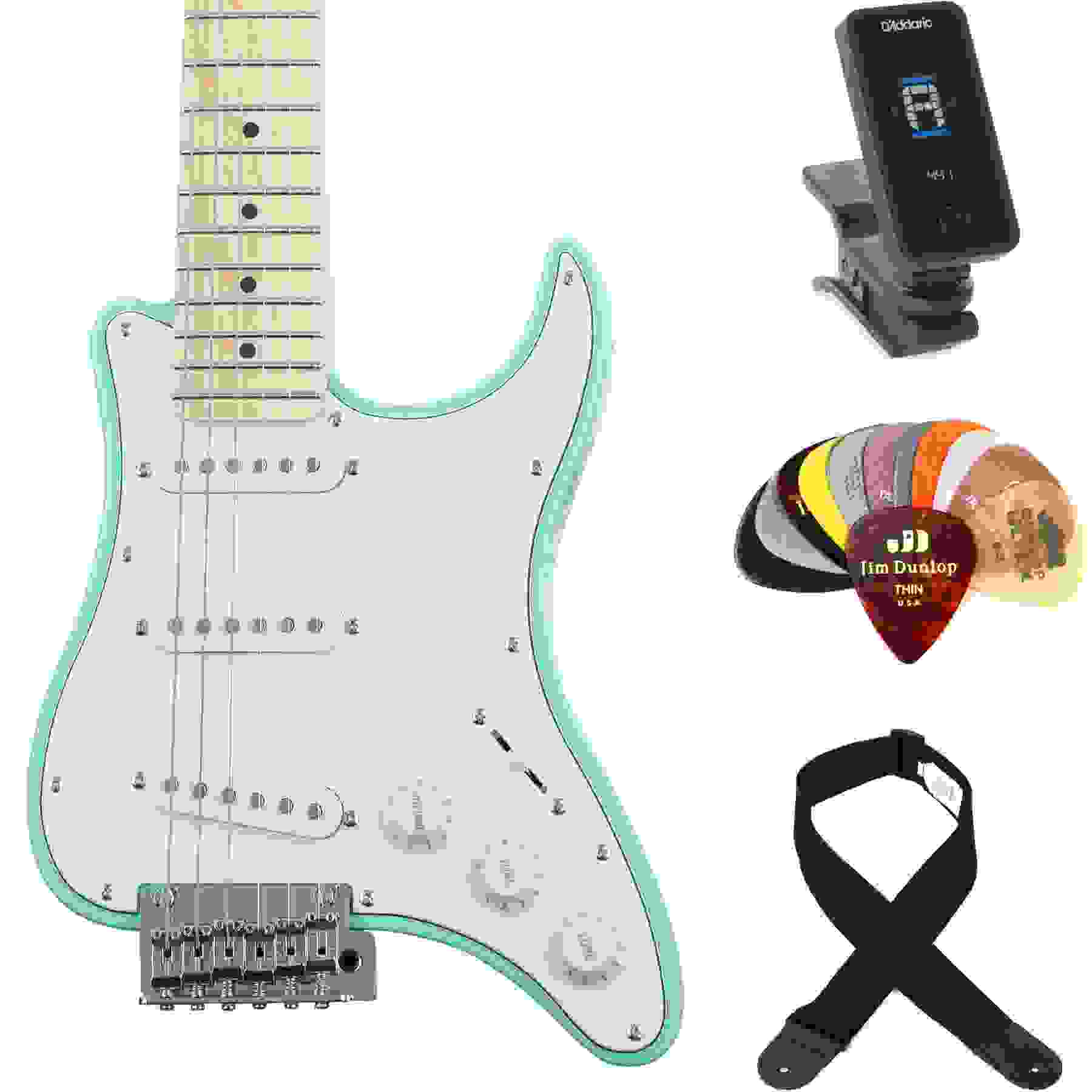 Traveler Guitar Travelcaster Deluxe Essentials Bundle - Surf Green