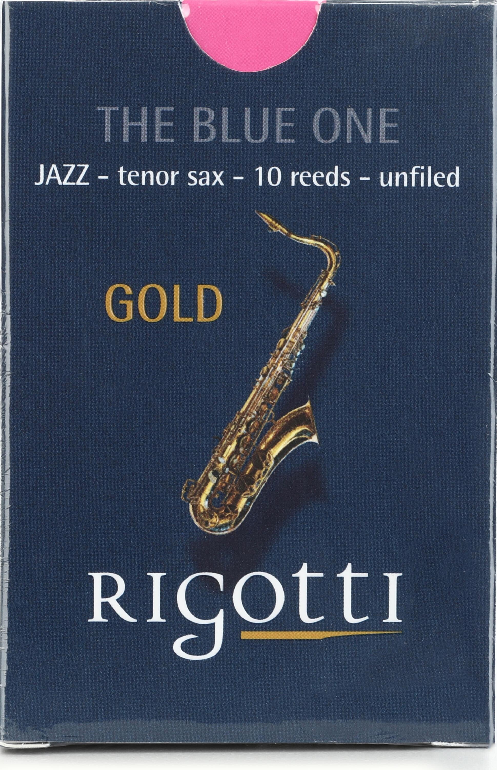 Photo of Rigotti RG.JST Gold Jazz Tenor Saxophone Reeds - 2 Medium (10-pack)