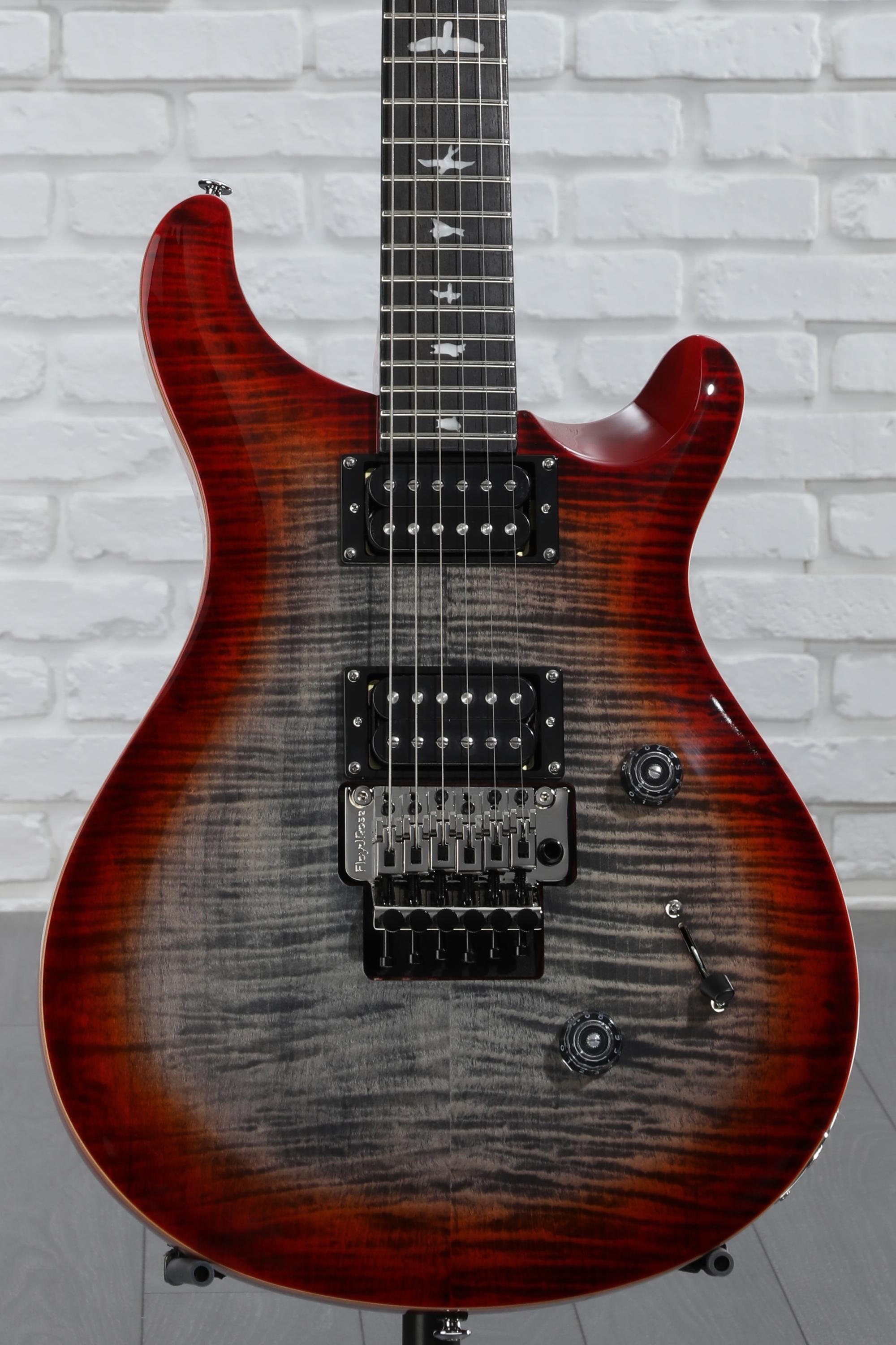 PRS SE Custom 24 Floyd Electric Guitar - Charcoal Cherry