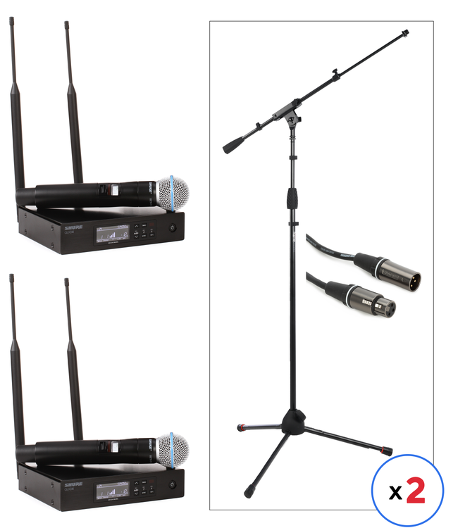 Shure QLXD4 Dual Digital Wireless Systems with BETA58A Microphones