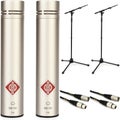 Photo of Neumann KM 184 Stereo Set Small-diaphragm Microphone Pair Bundle with Stands and Cables - Nickel