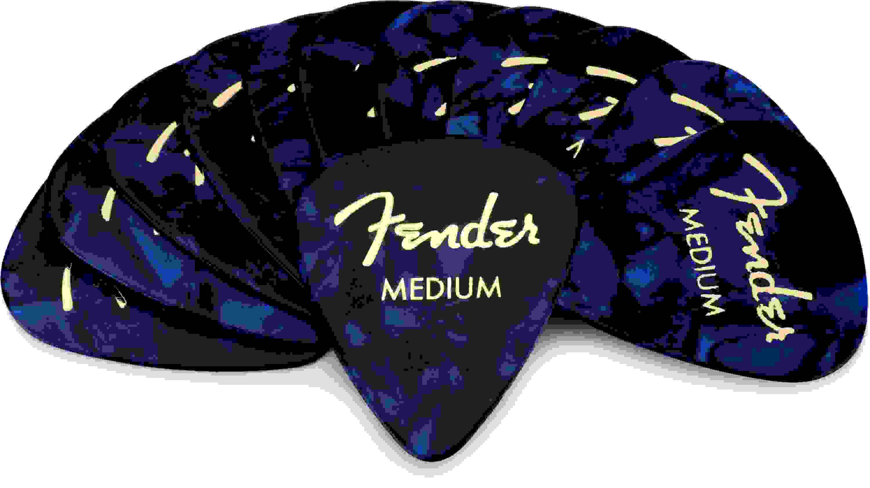 Fender 351 Shape Premium Celluloid Picks - Medium Blue Moto (12-pack)
