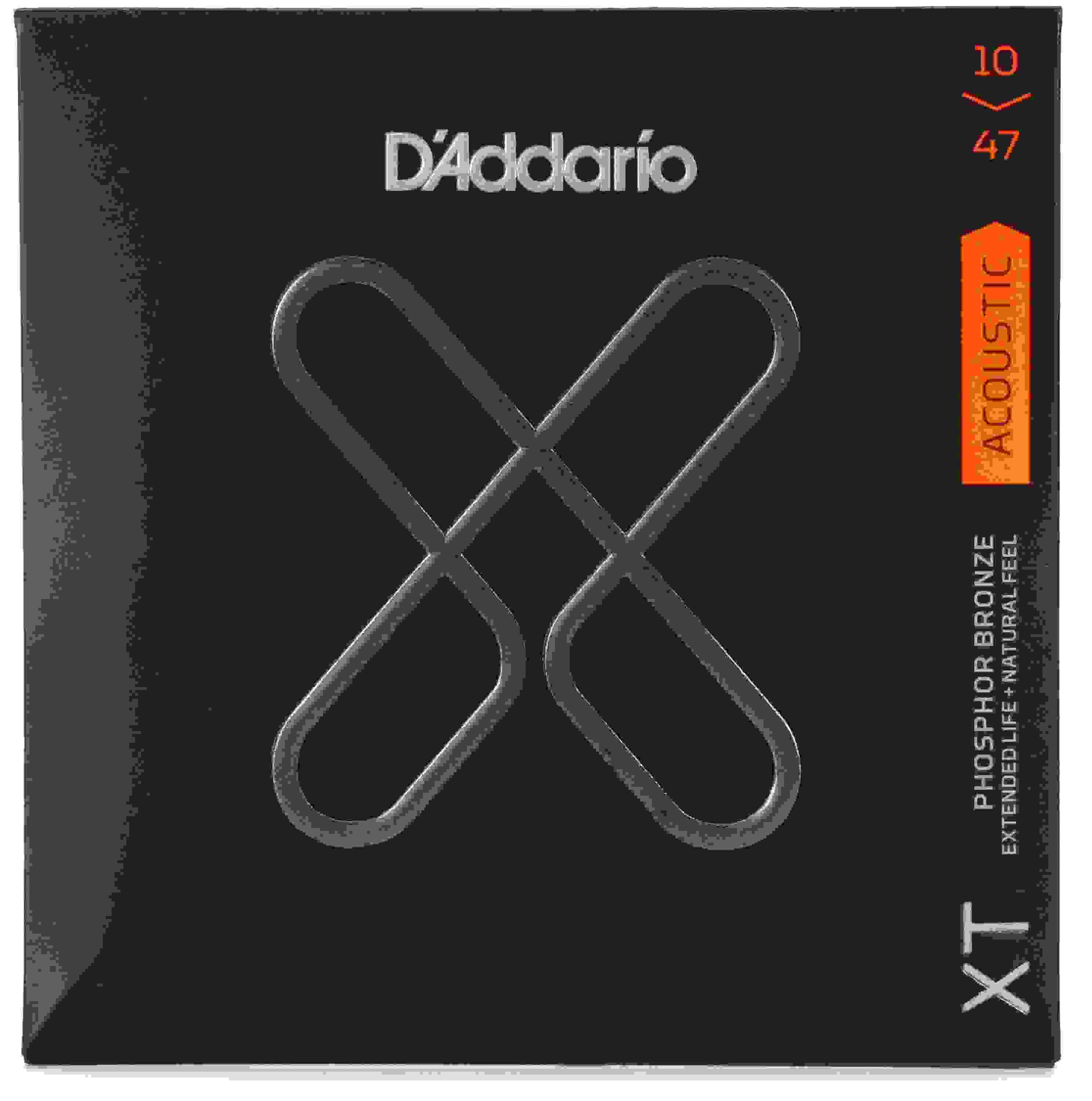 D'Addario XTAPB1047 XT Phosphor Bronze Coated Acoustic Guitar Strings - .010-.047 Extra Light